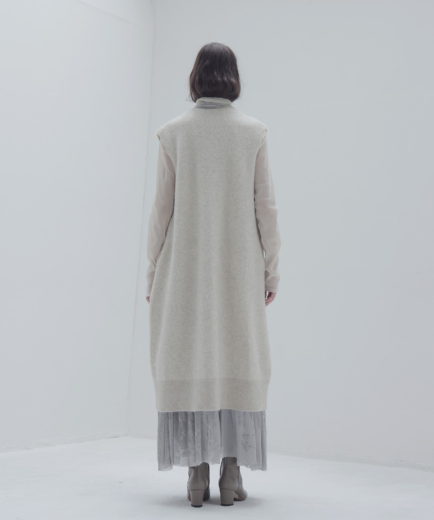 yak alpaca long gilet