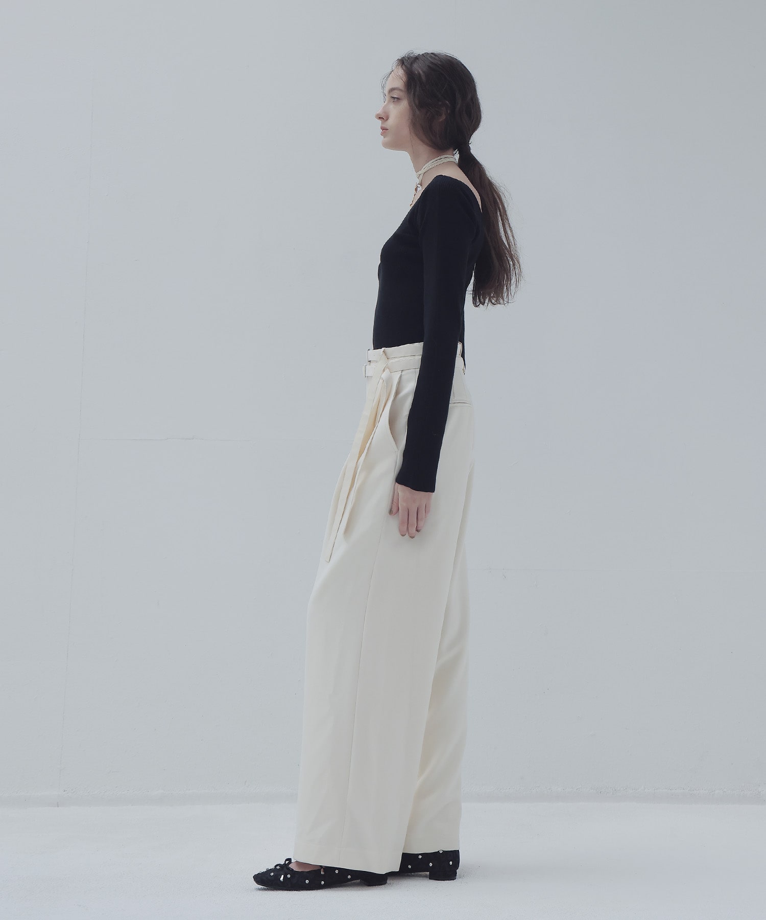 drop sholder Vneck pullover