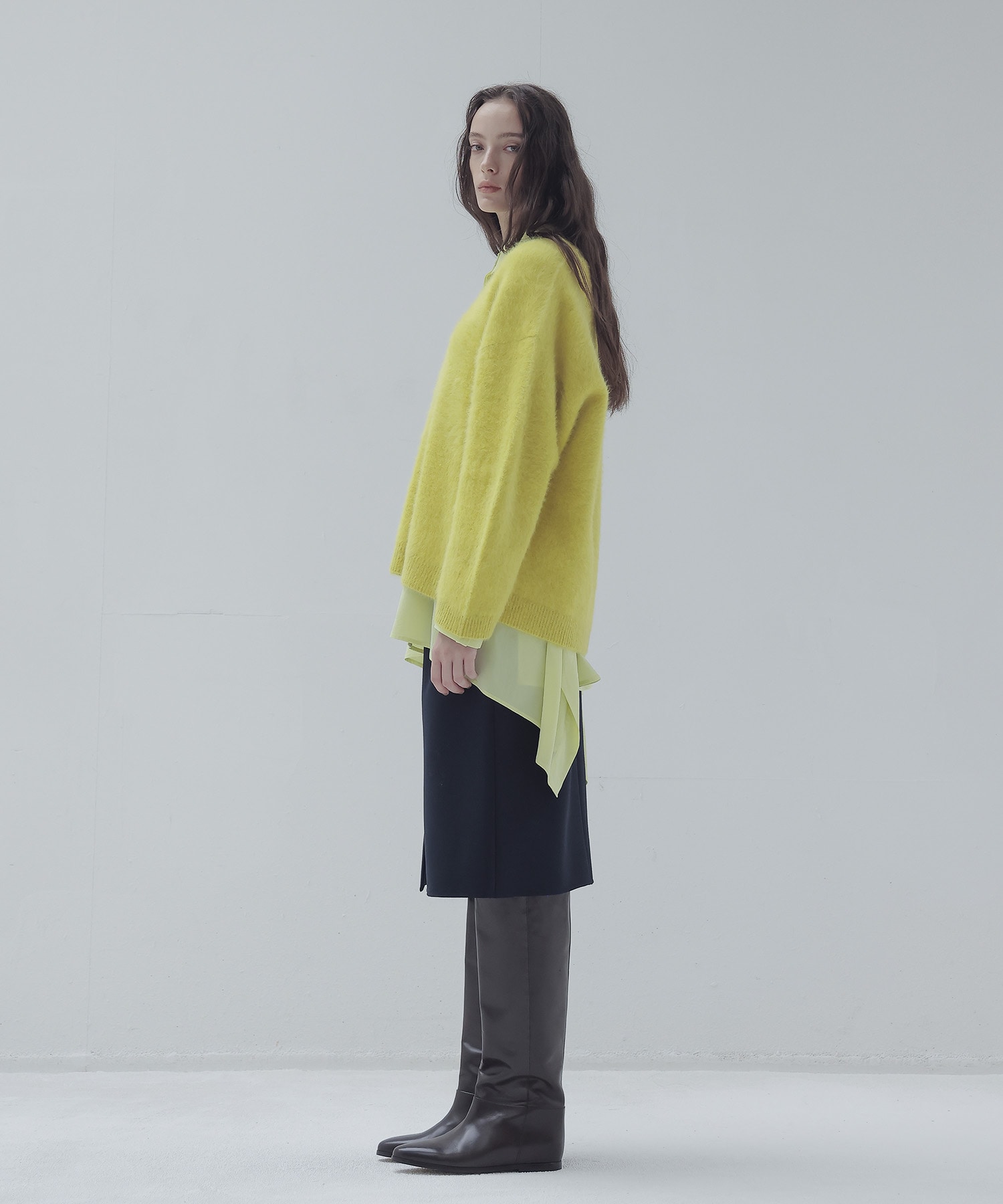 rever double cloth boxy skirt