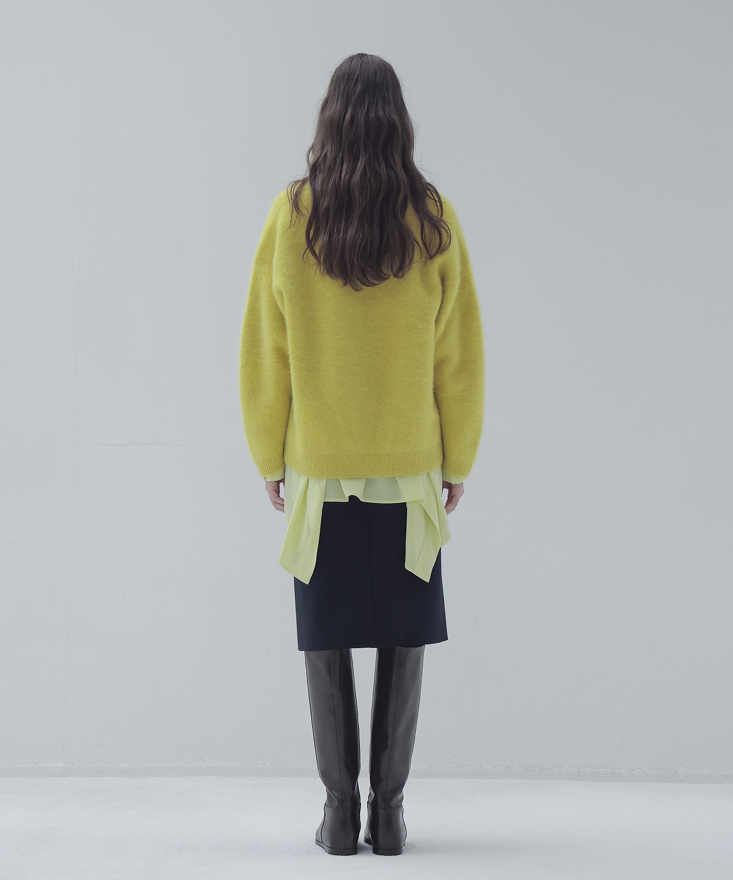 rever double cloth boxy skirt