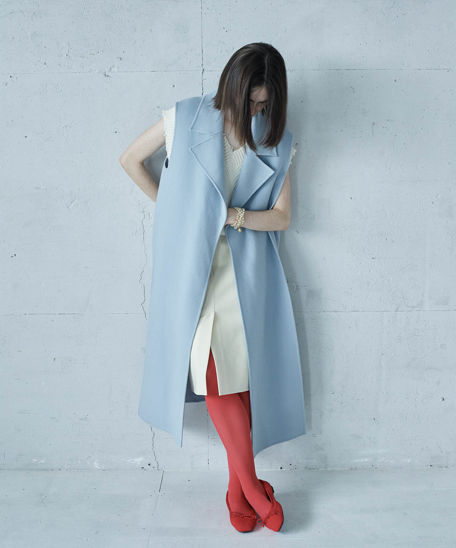 rever double cloth boxy skirt