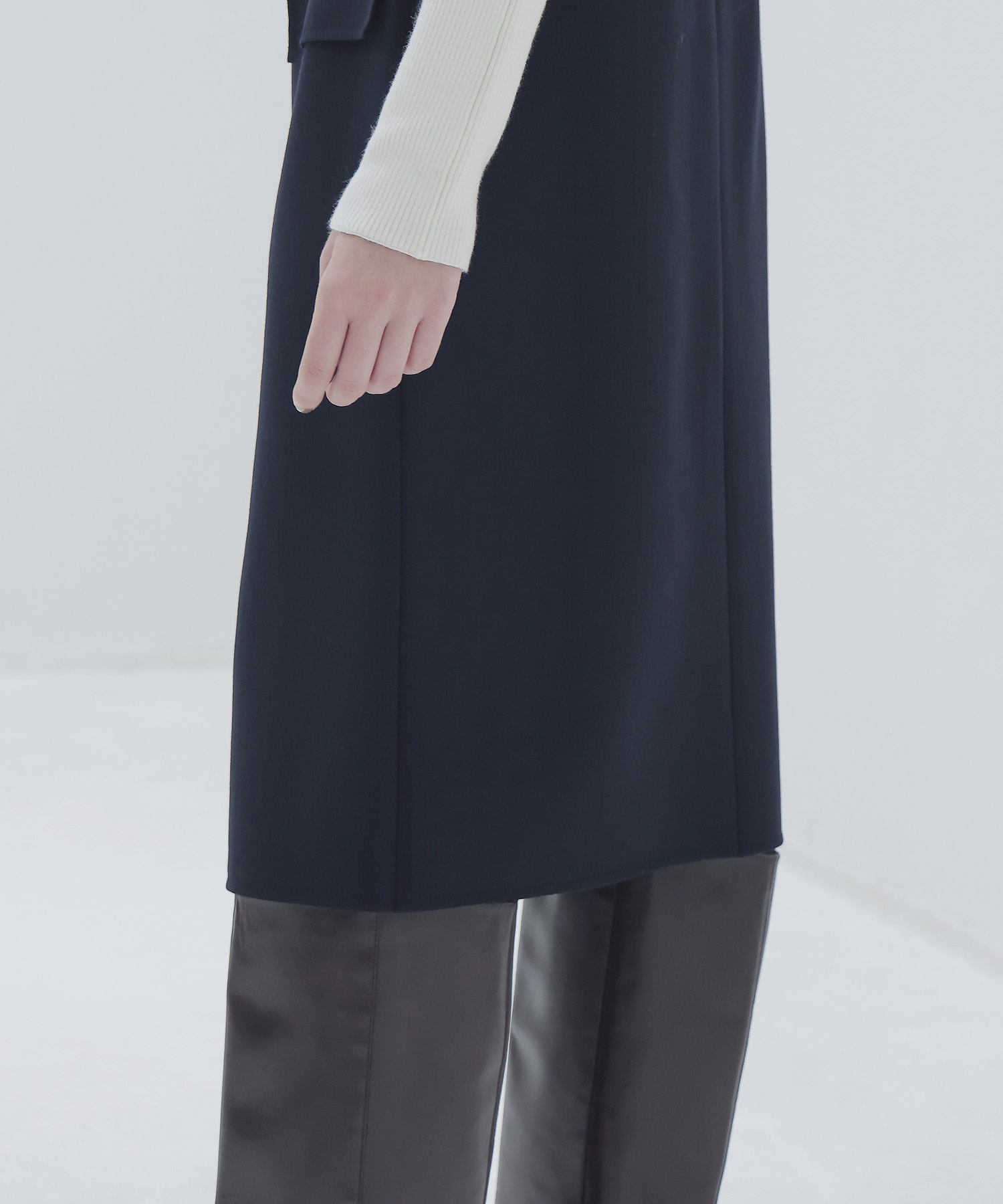 rever double cloth boxy skirt