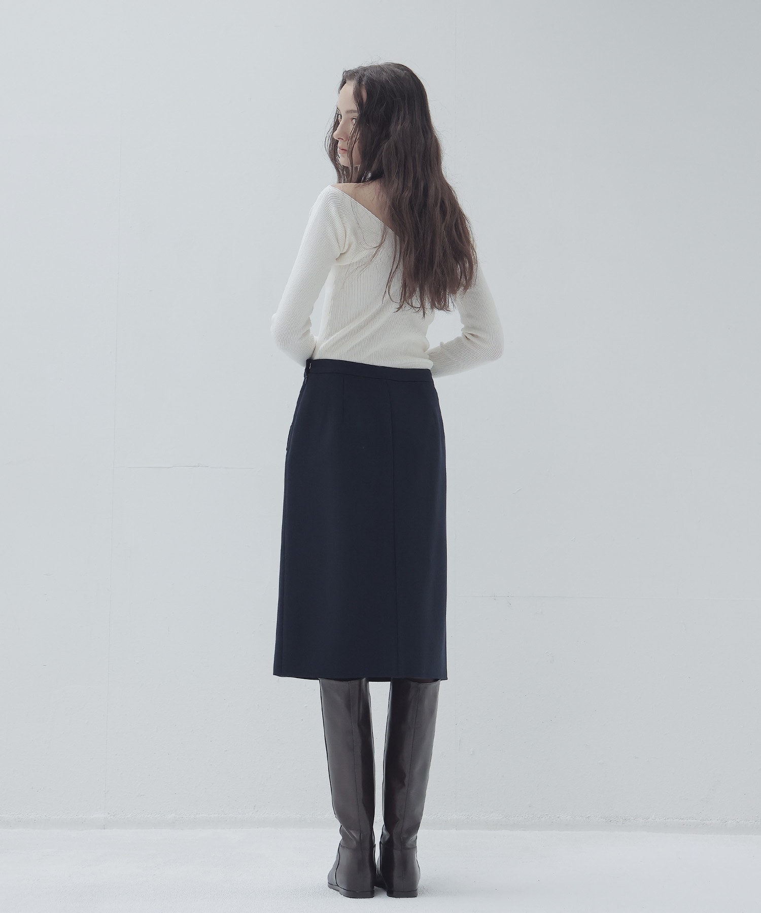rever double cloth boxy skirt