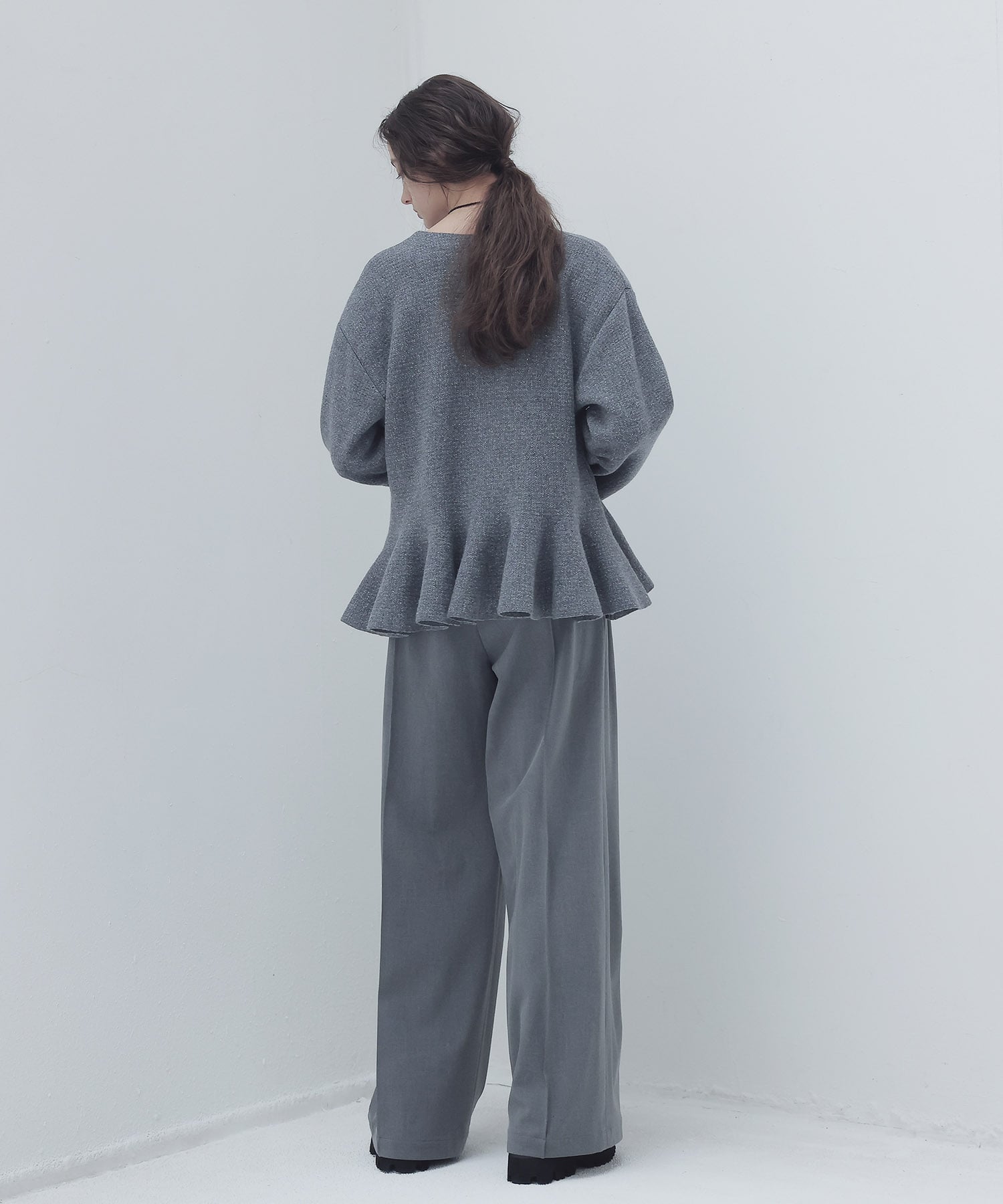 back brush 2tuck trousers