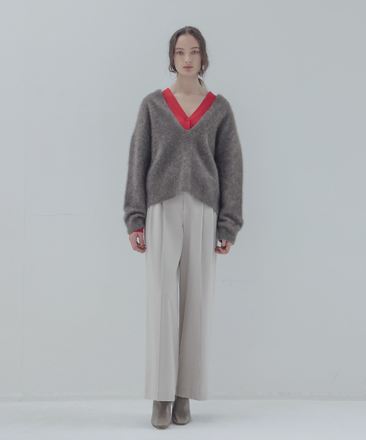 back brush 2tuck trousers