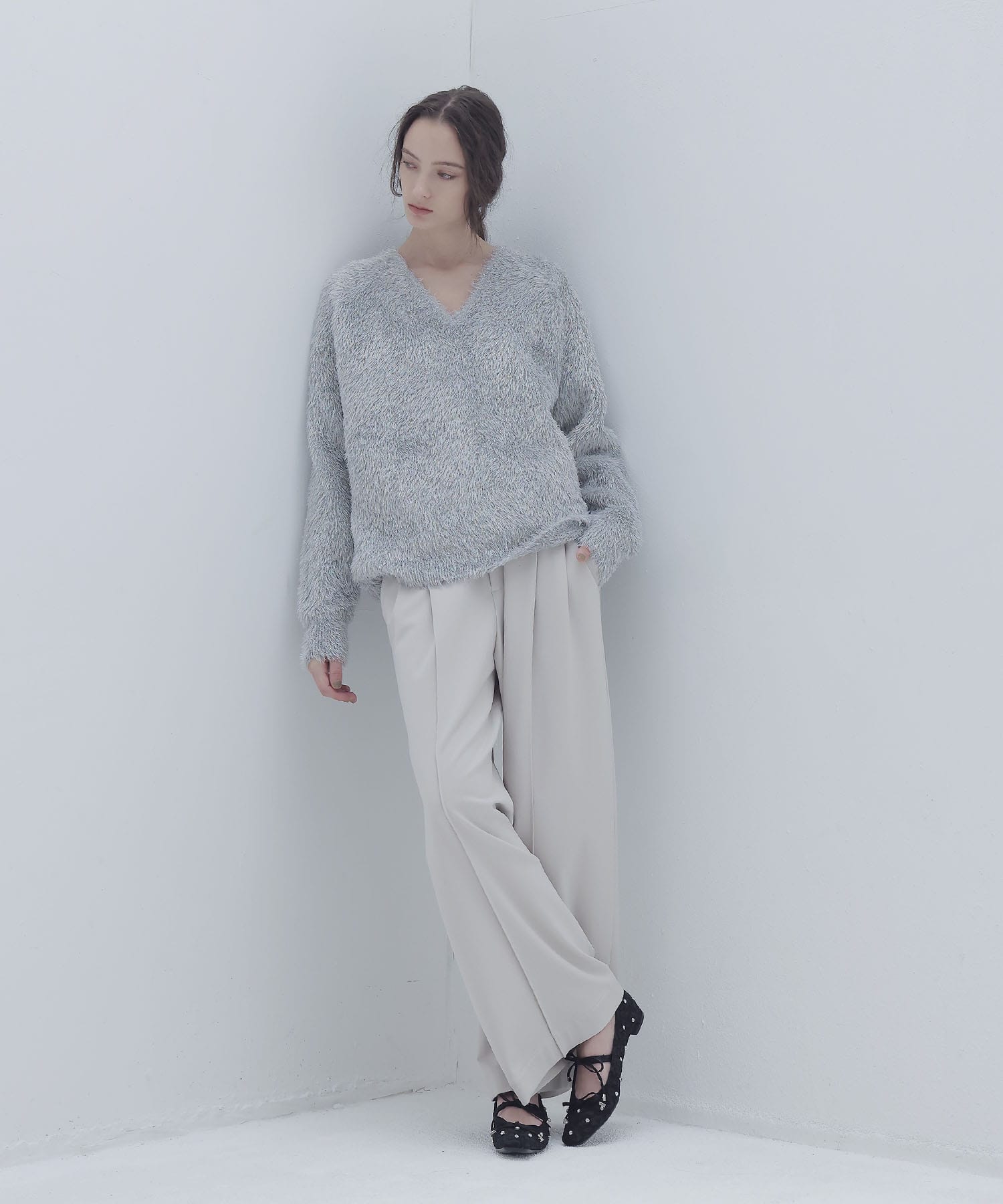 back brush 2tuck trousers