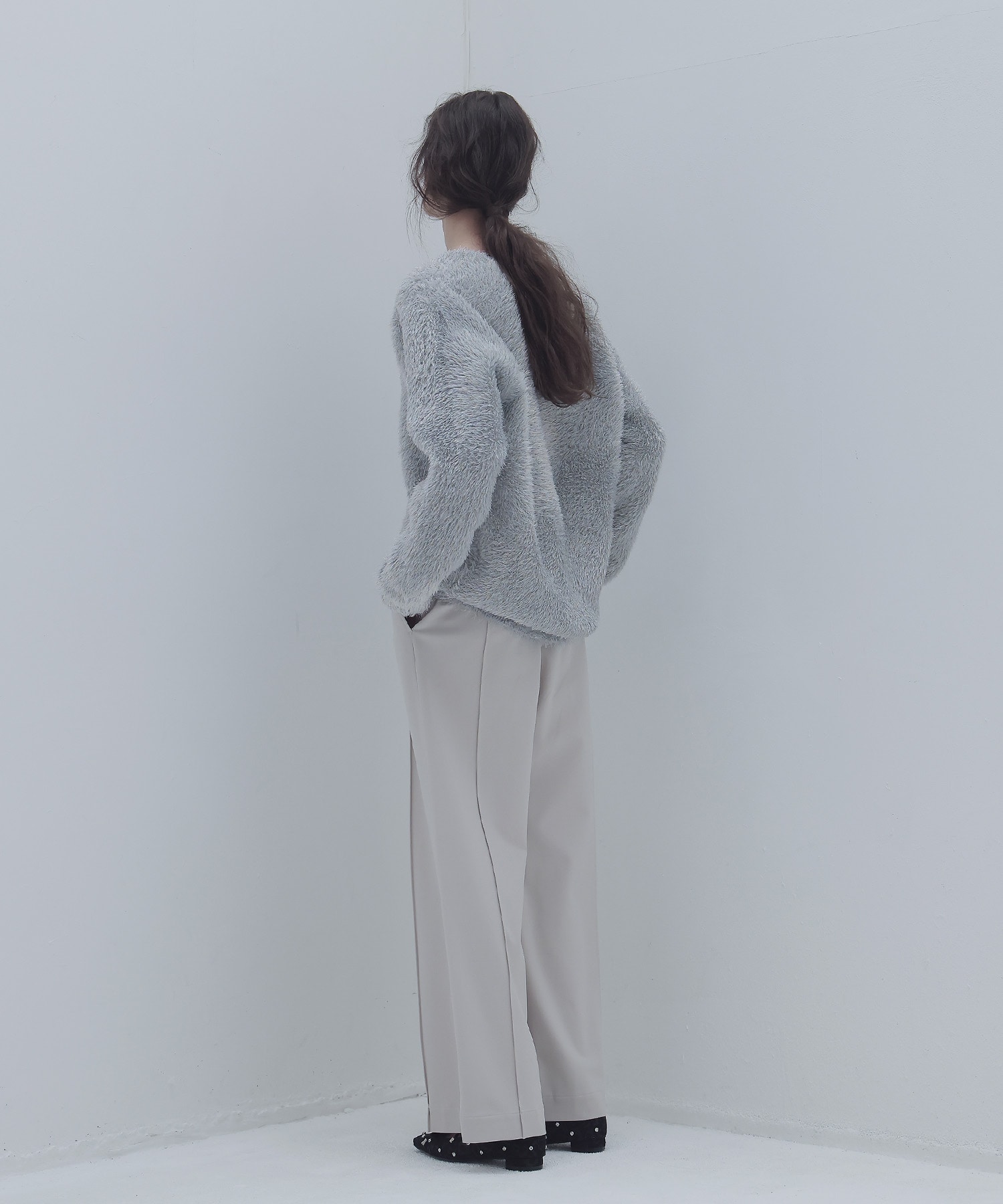 back brush 2tuck trousers