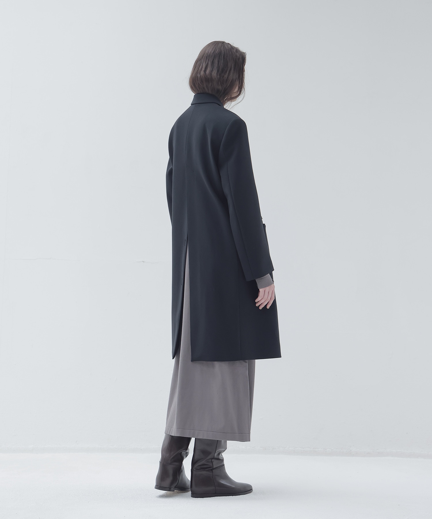 double breasted adjust form coat