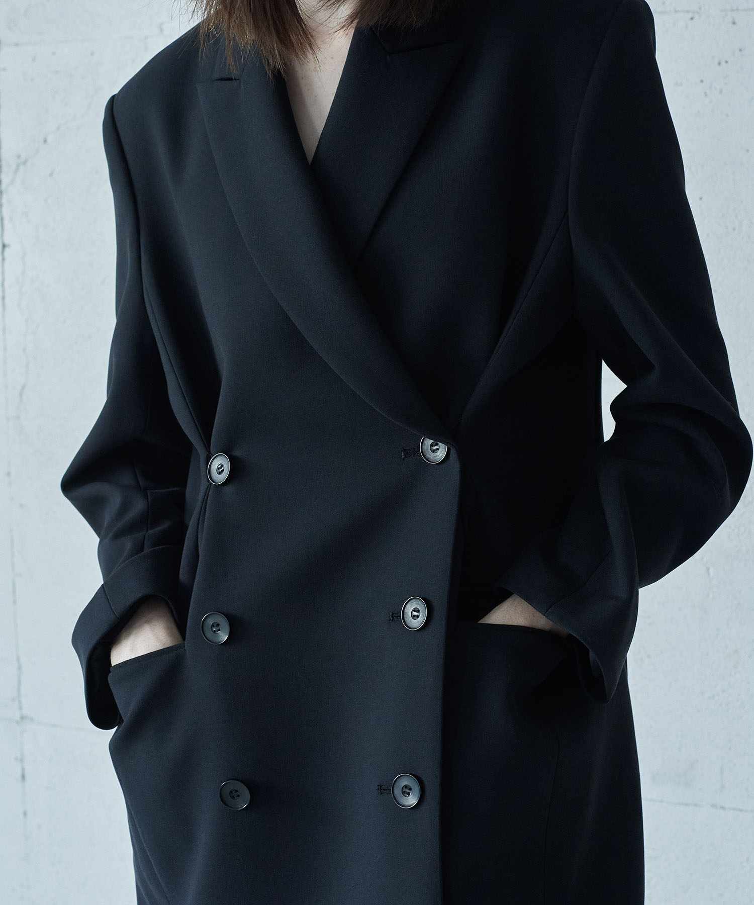 double breasted adjust form coat