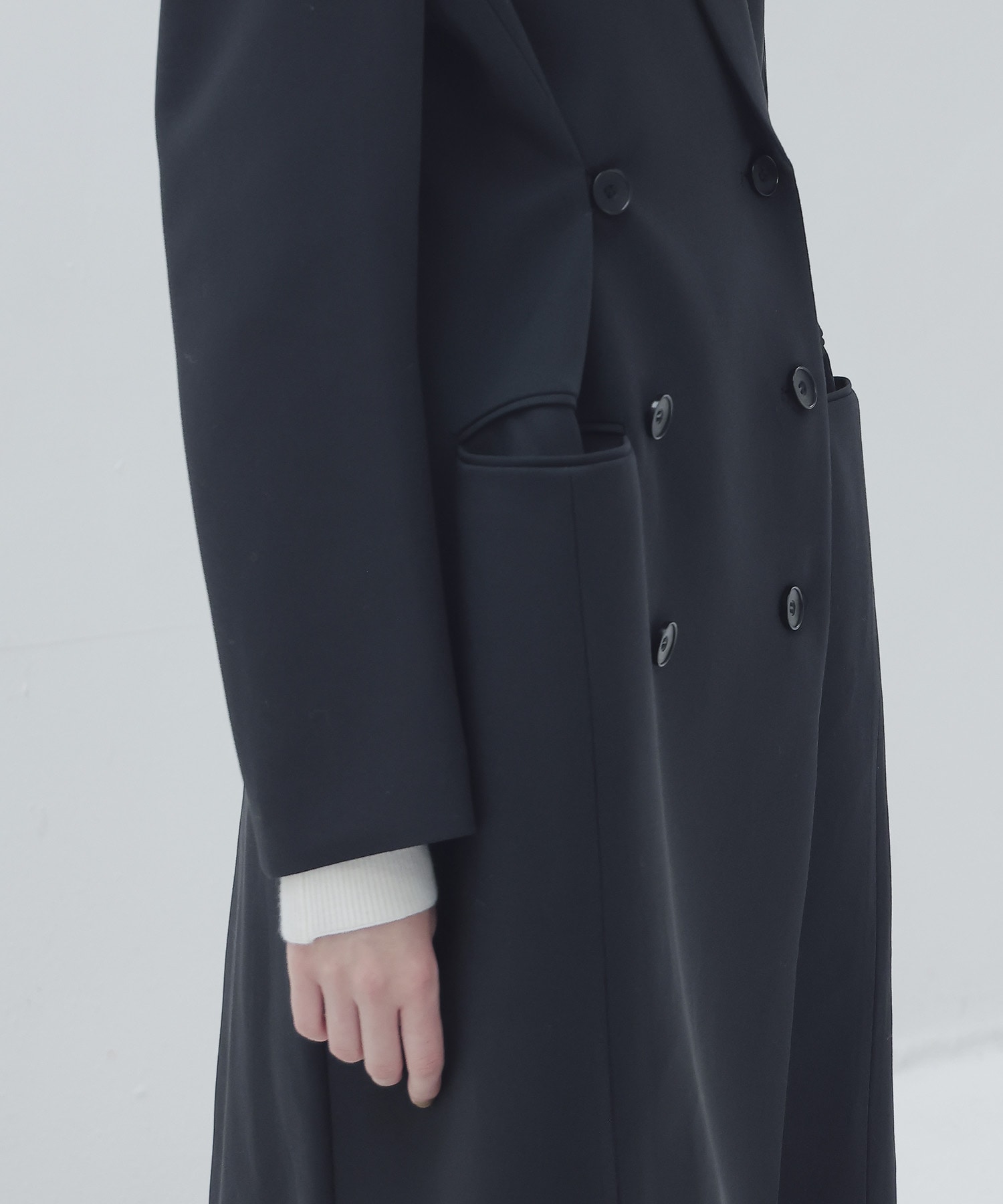 double breasted adjust form coat