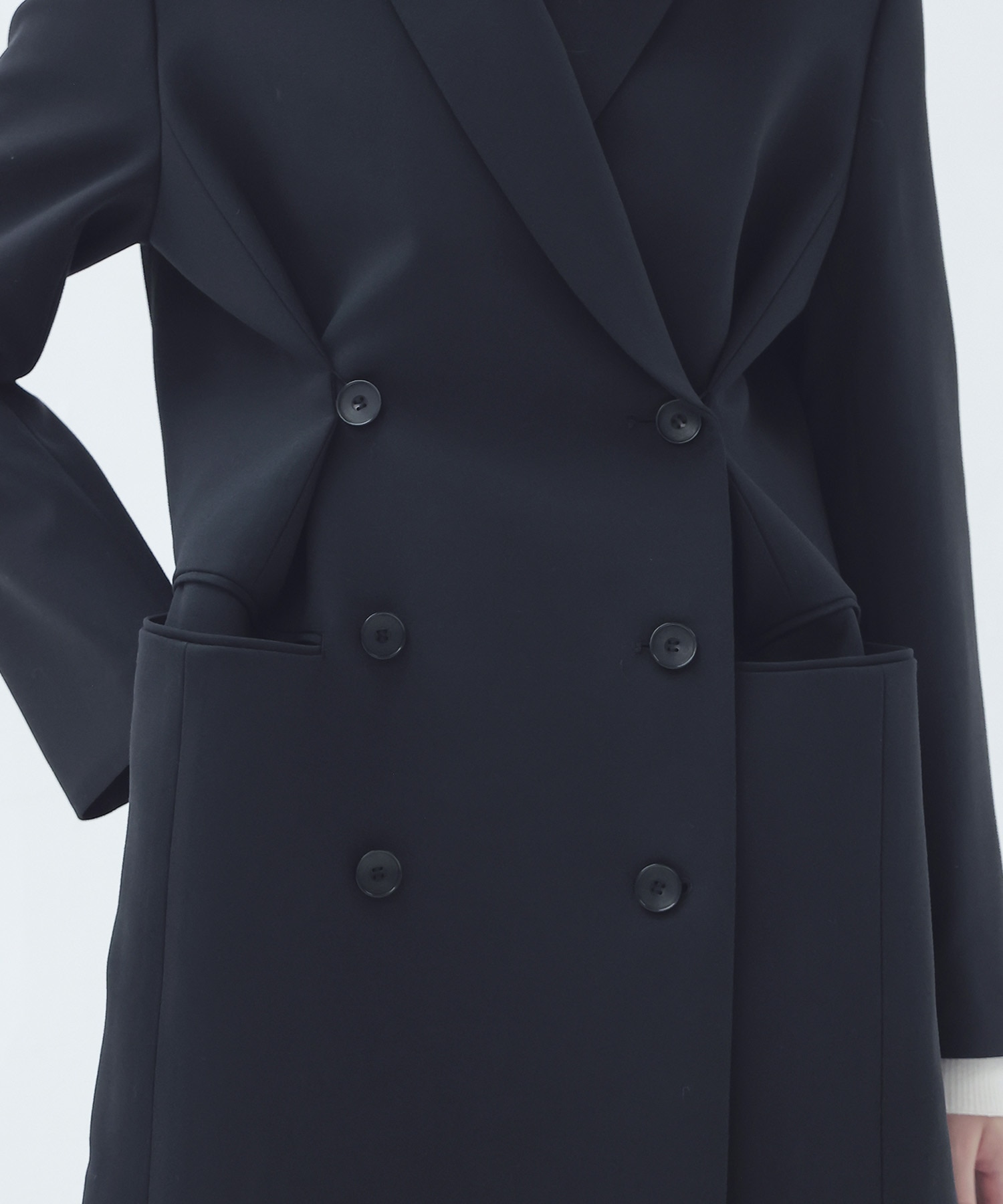 double breasted adjust form coat