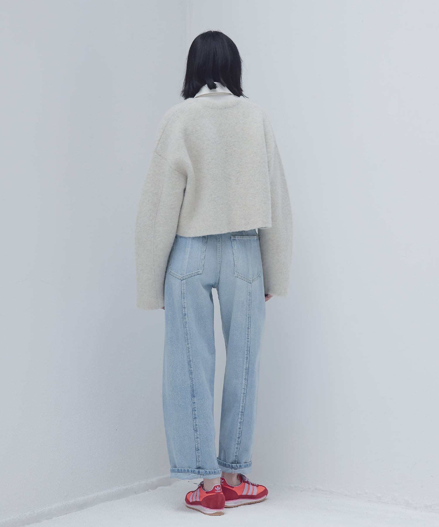 yak alpaca collarless jacket | AND ON JIONE STORE（アンドオン 