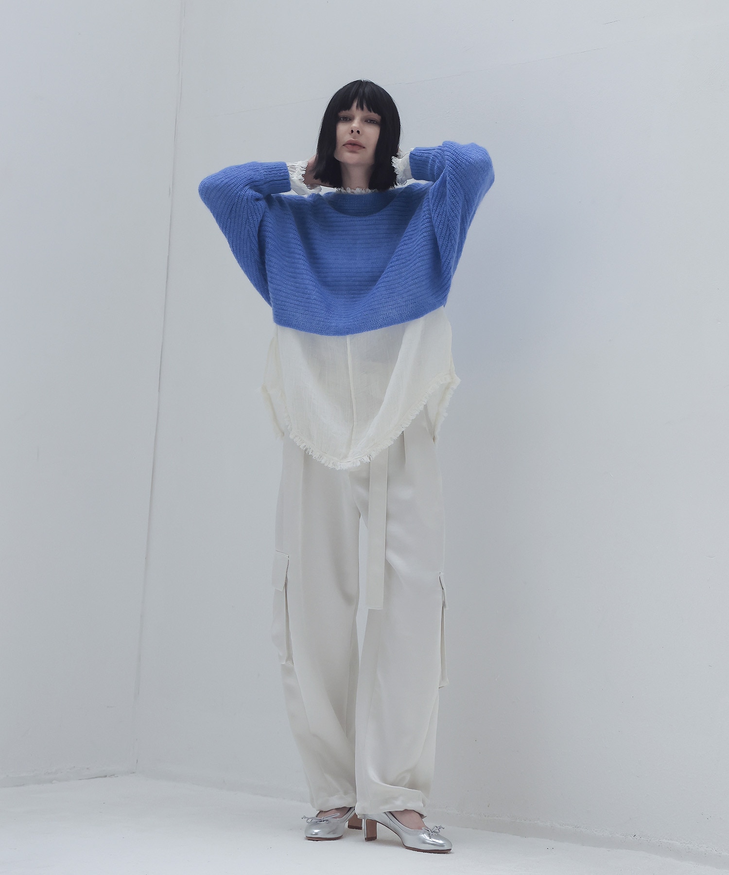 feather mohair dolman sleeve pullover