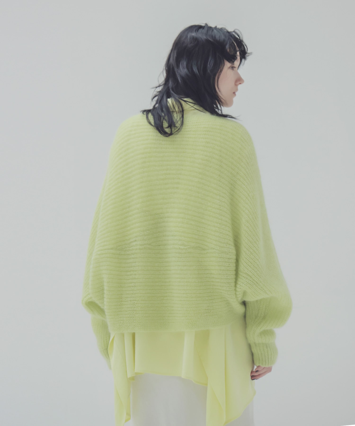 feather mohair dolman sleeve pullover