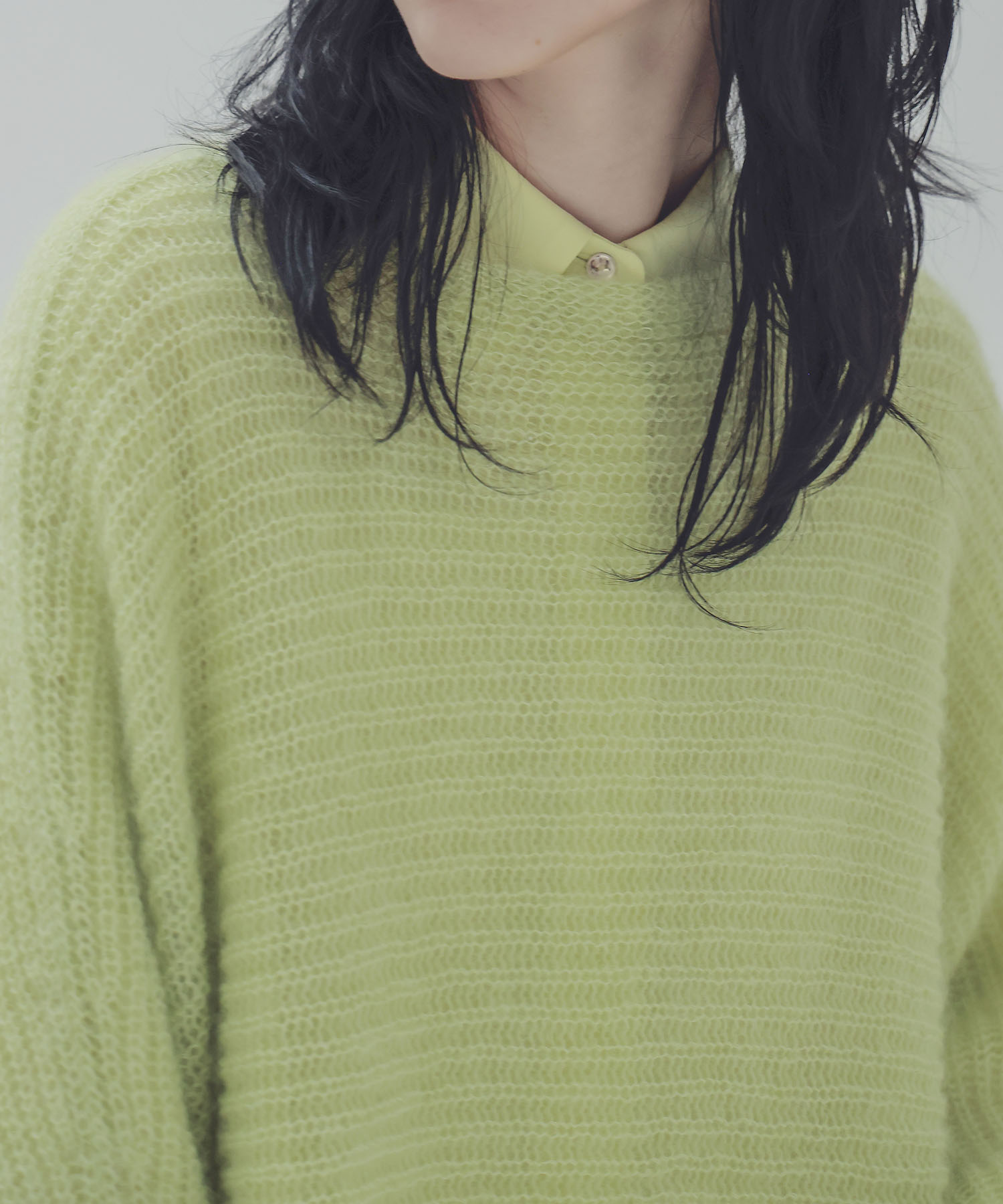 feather mohair dolman sleeve pullover