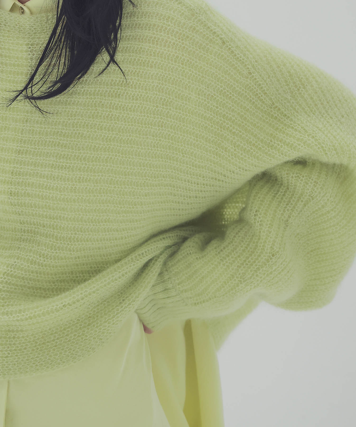 feather mohair dolman sleeve pullover