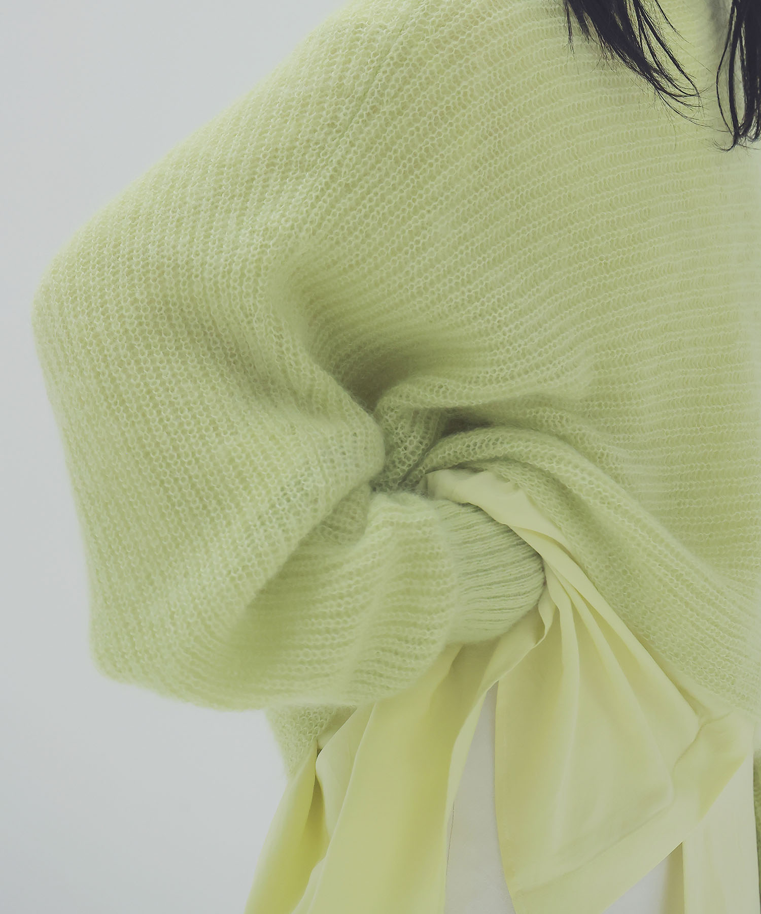 feather mohair dolman sleeve pullover