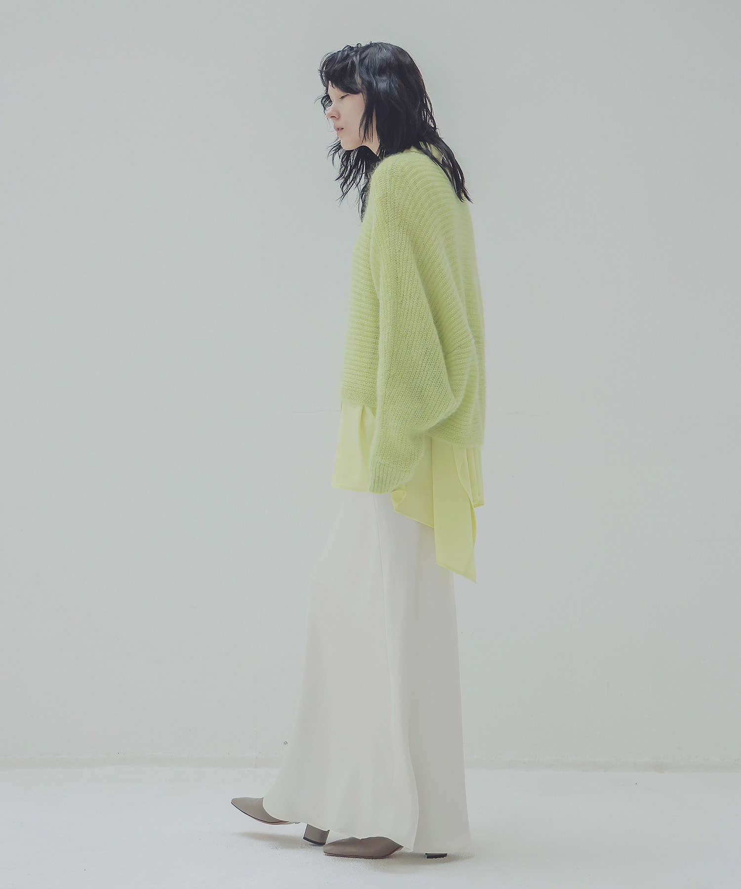 feather mohair dolman sleeve pullover