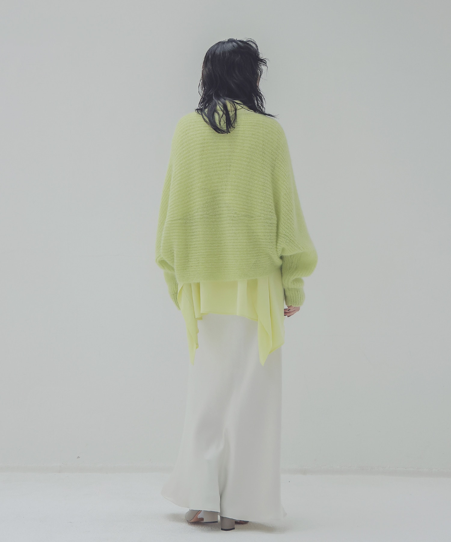 feather mohair dolman sleeve pullover