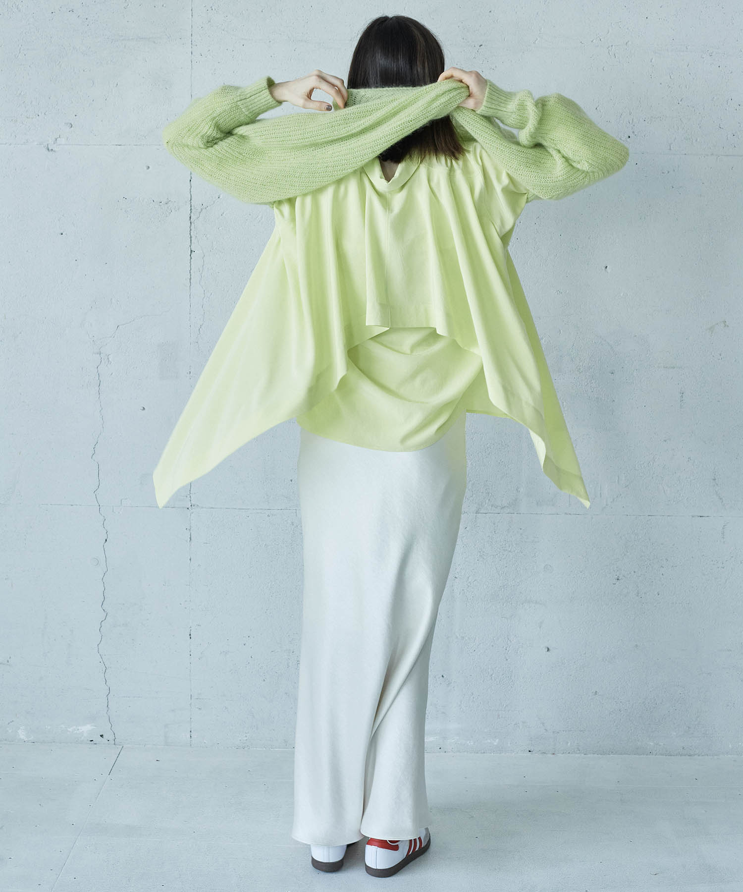 feather mohair dolman sleeve pullover