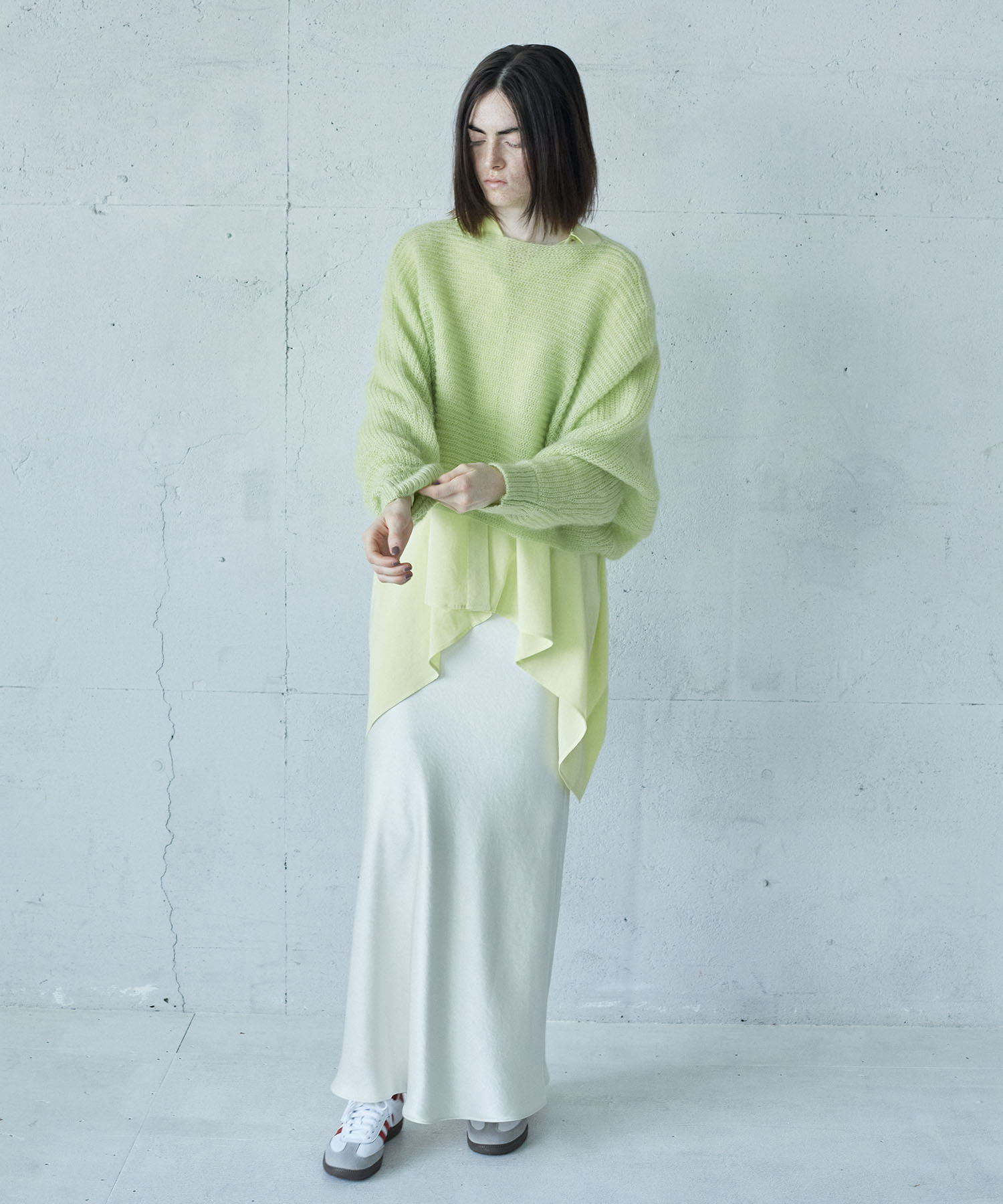 feather mohair dolman sleeve pullover