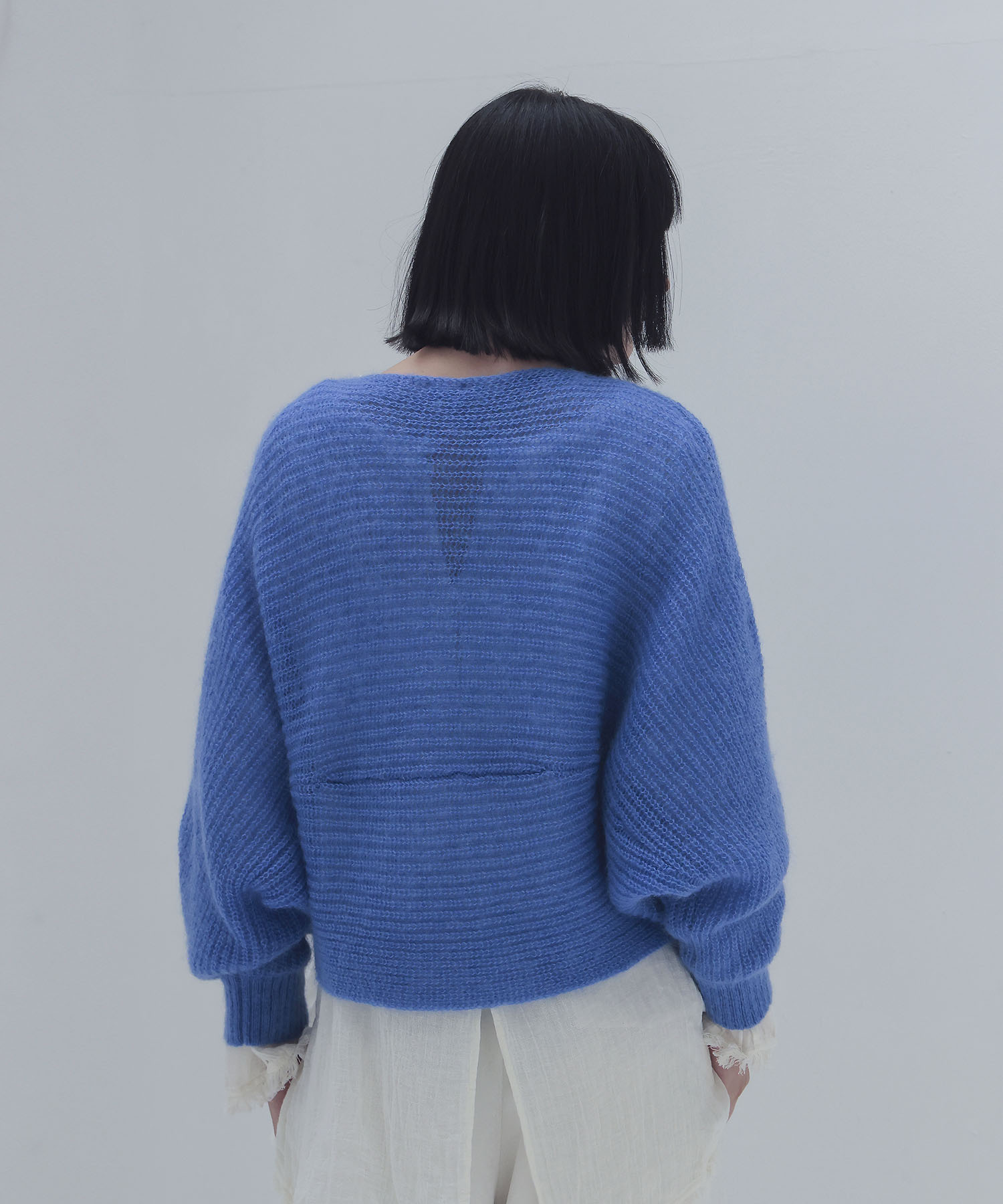 feather mohair dolman sleeve pullover