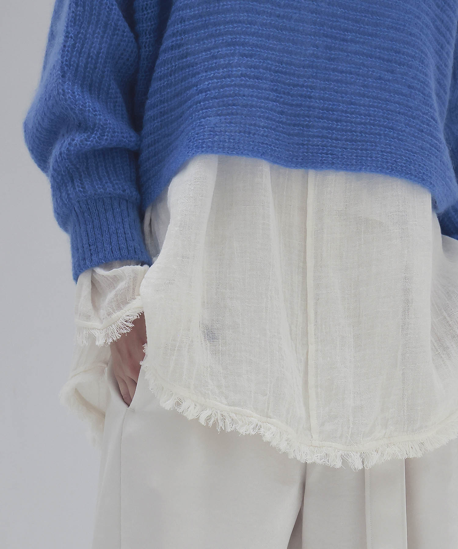 feather mohair dolman sleeve pullover