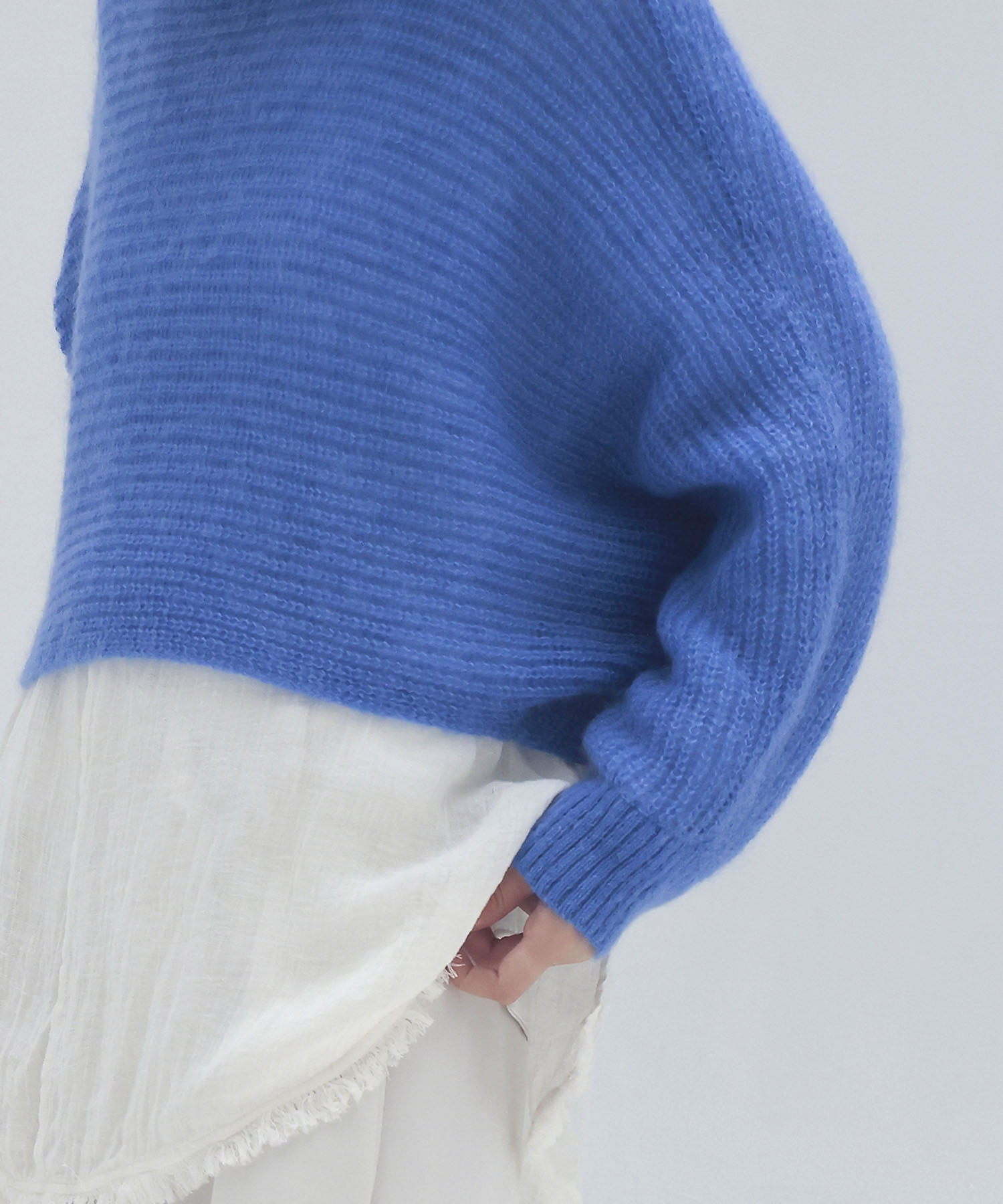 feather mohair dolman sleeve pullover