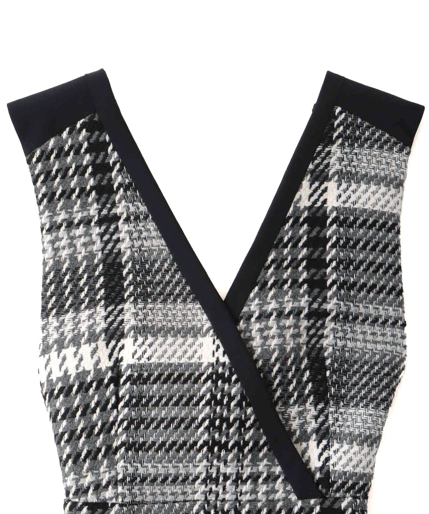 tweed check x W face belted dress