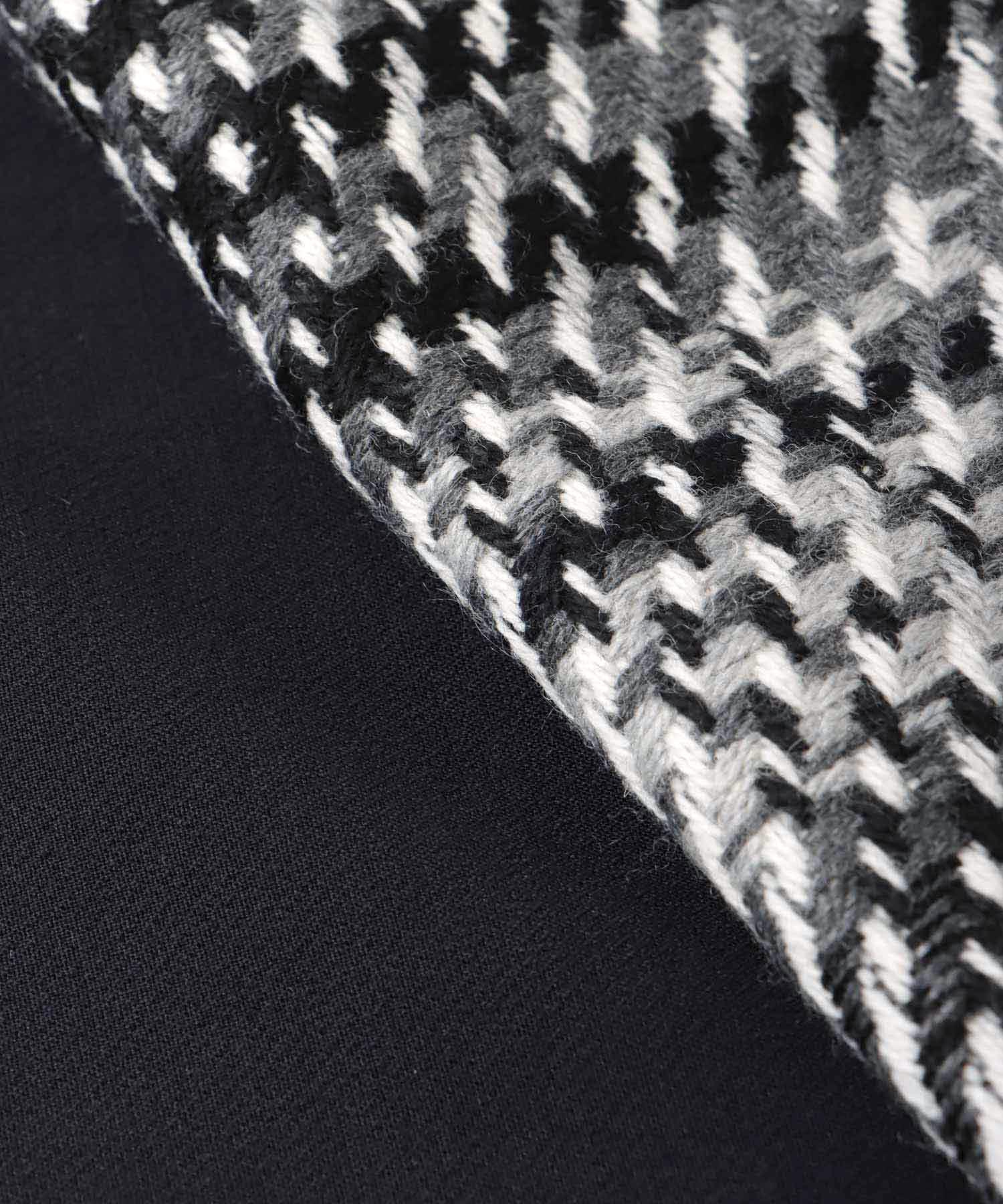 tweed check x W face belted dress