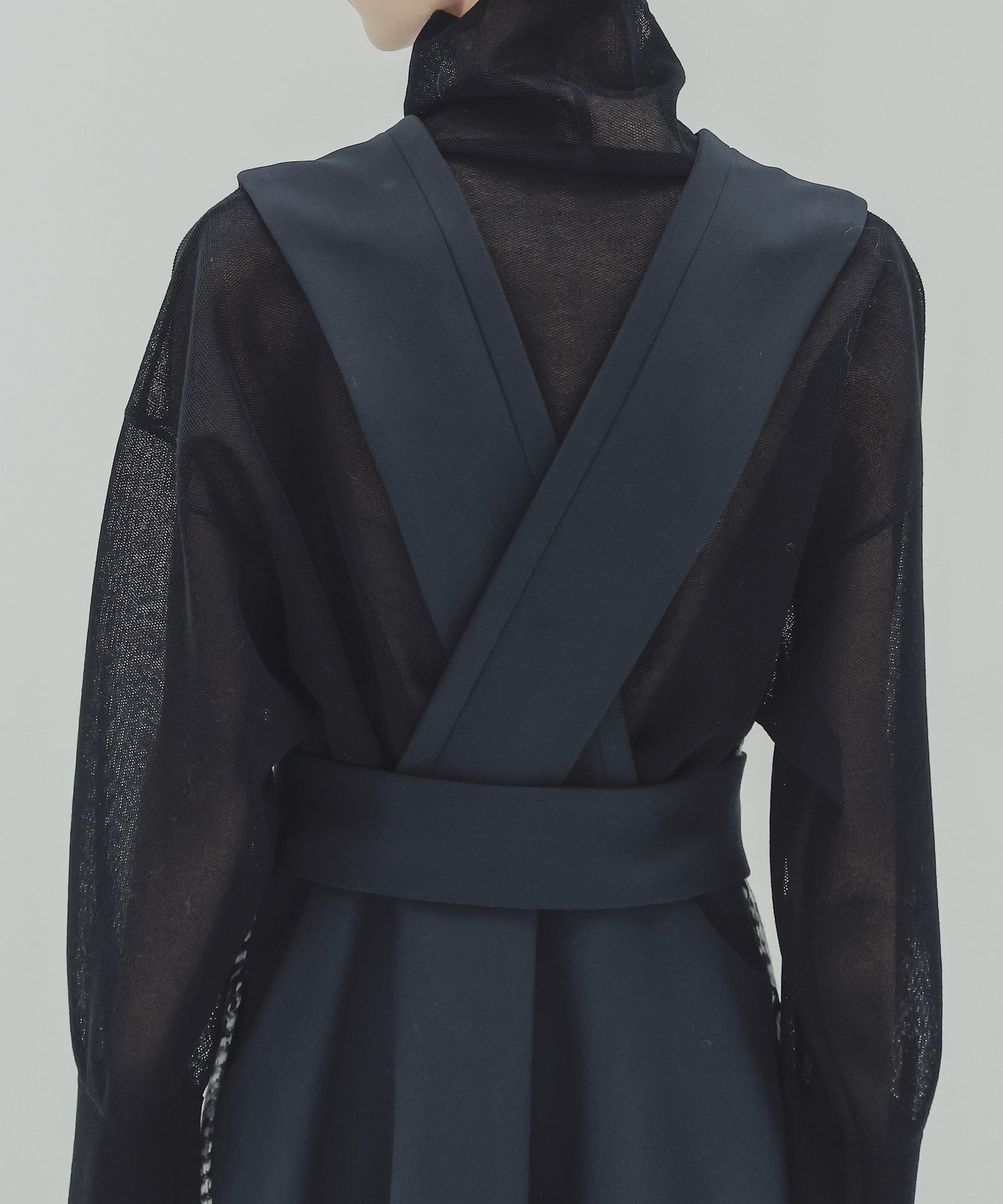 tweed check x W face belted dress