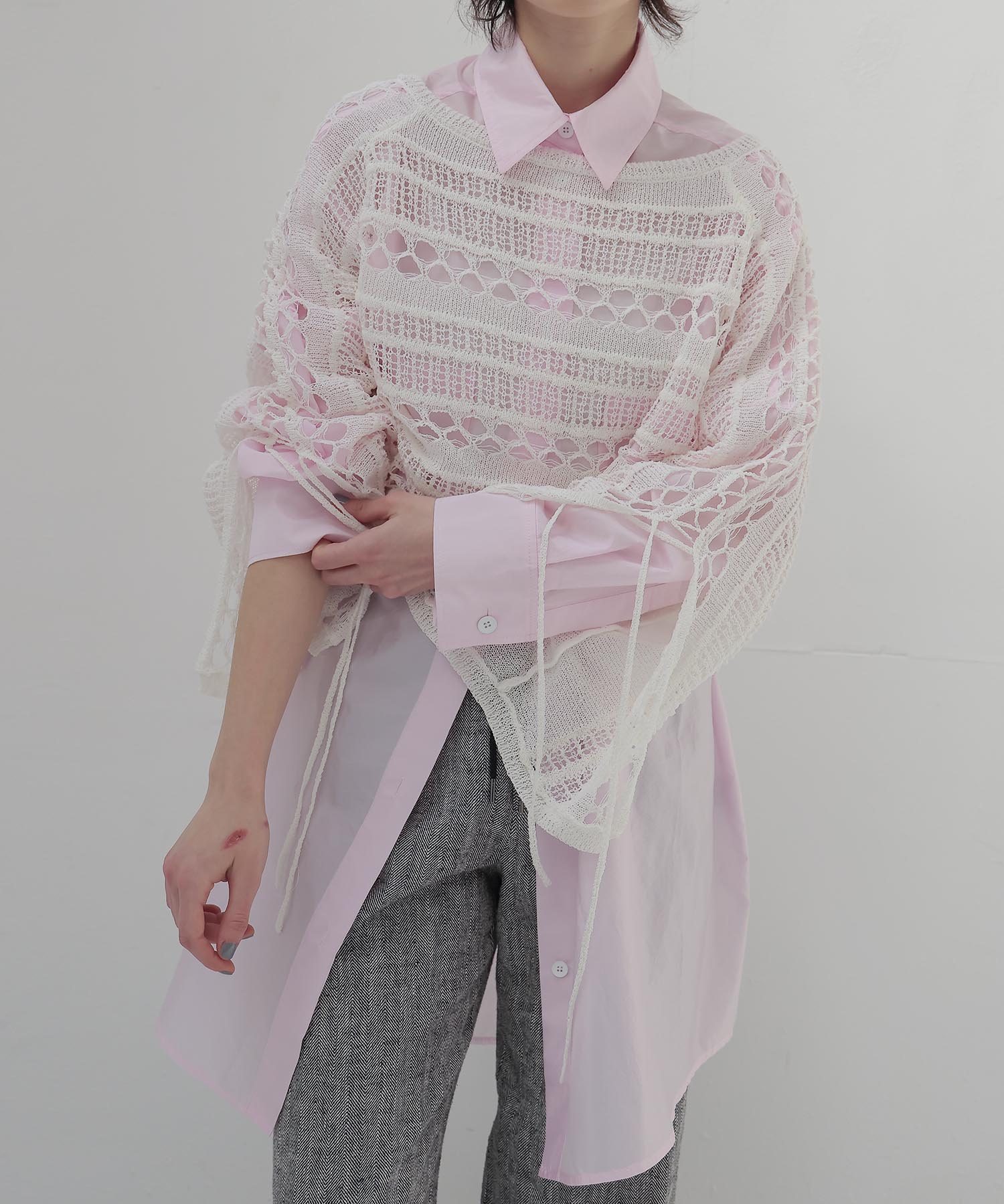 powder pink big shirt
