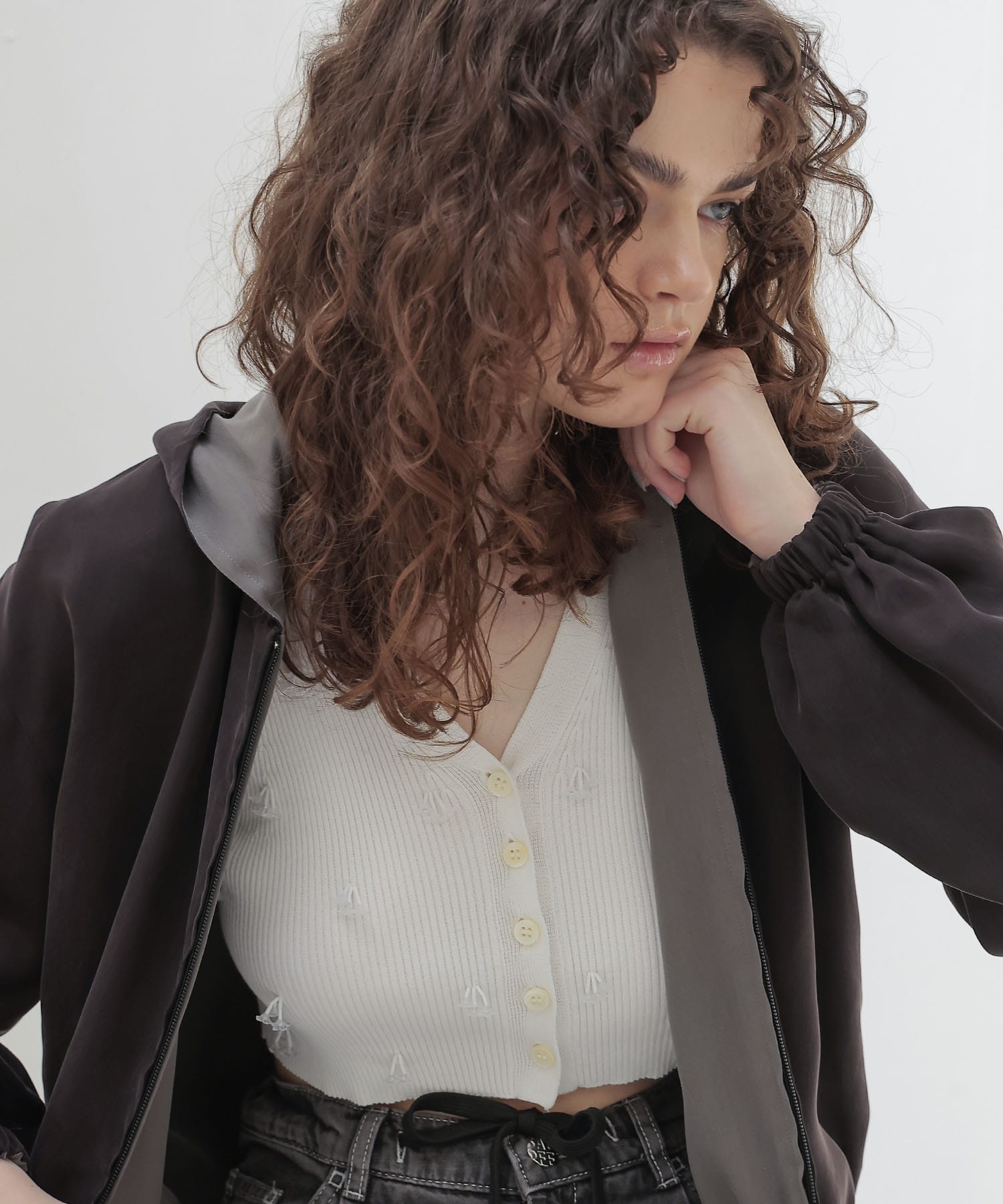fibril cupra revesible zip blouson