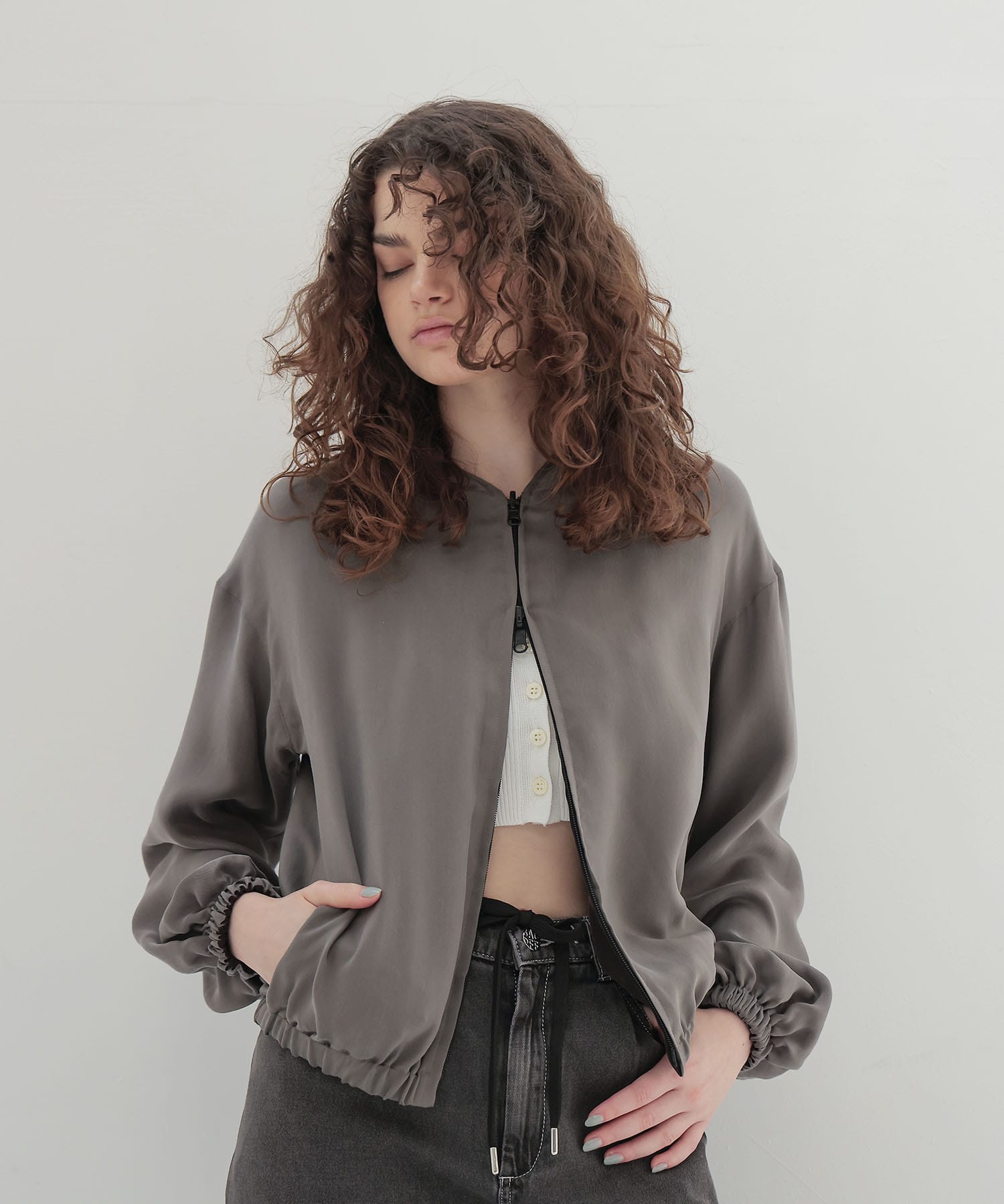 fibril cupra revesible zip blouson
