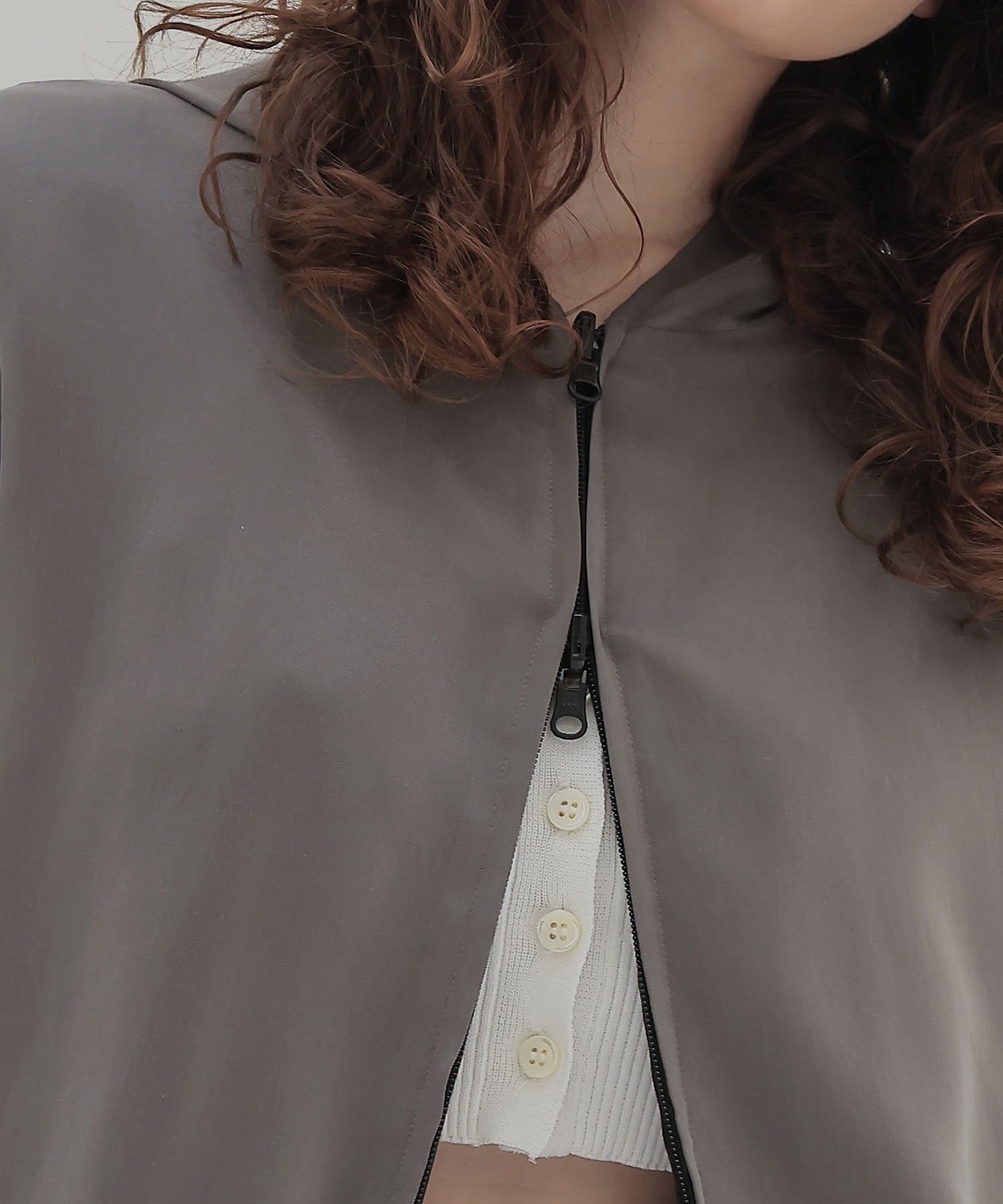 fibril cupra revesible zip blouson