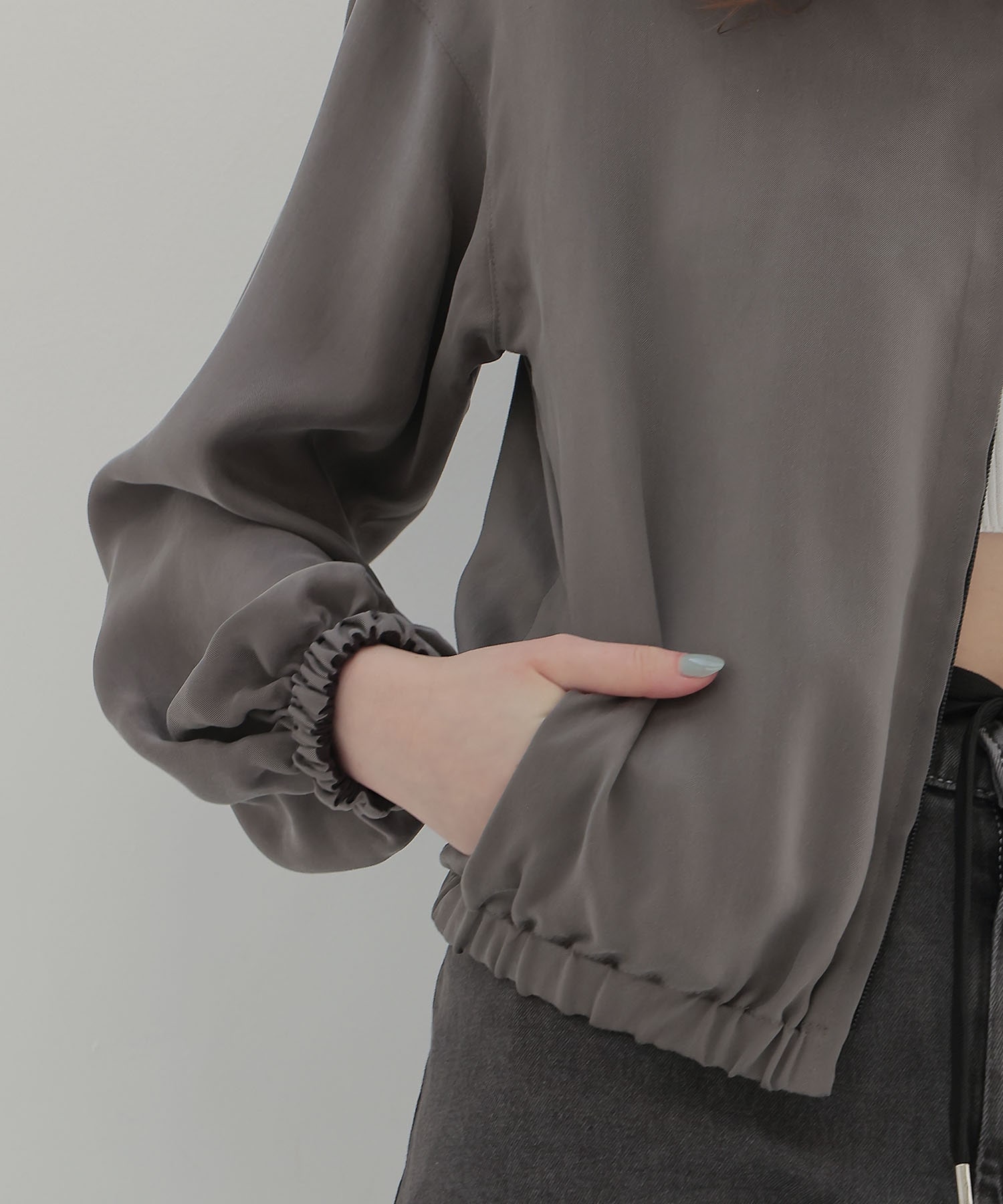 fibril cupra revesible zip blouson