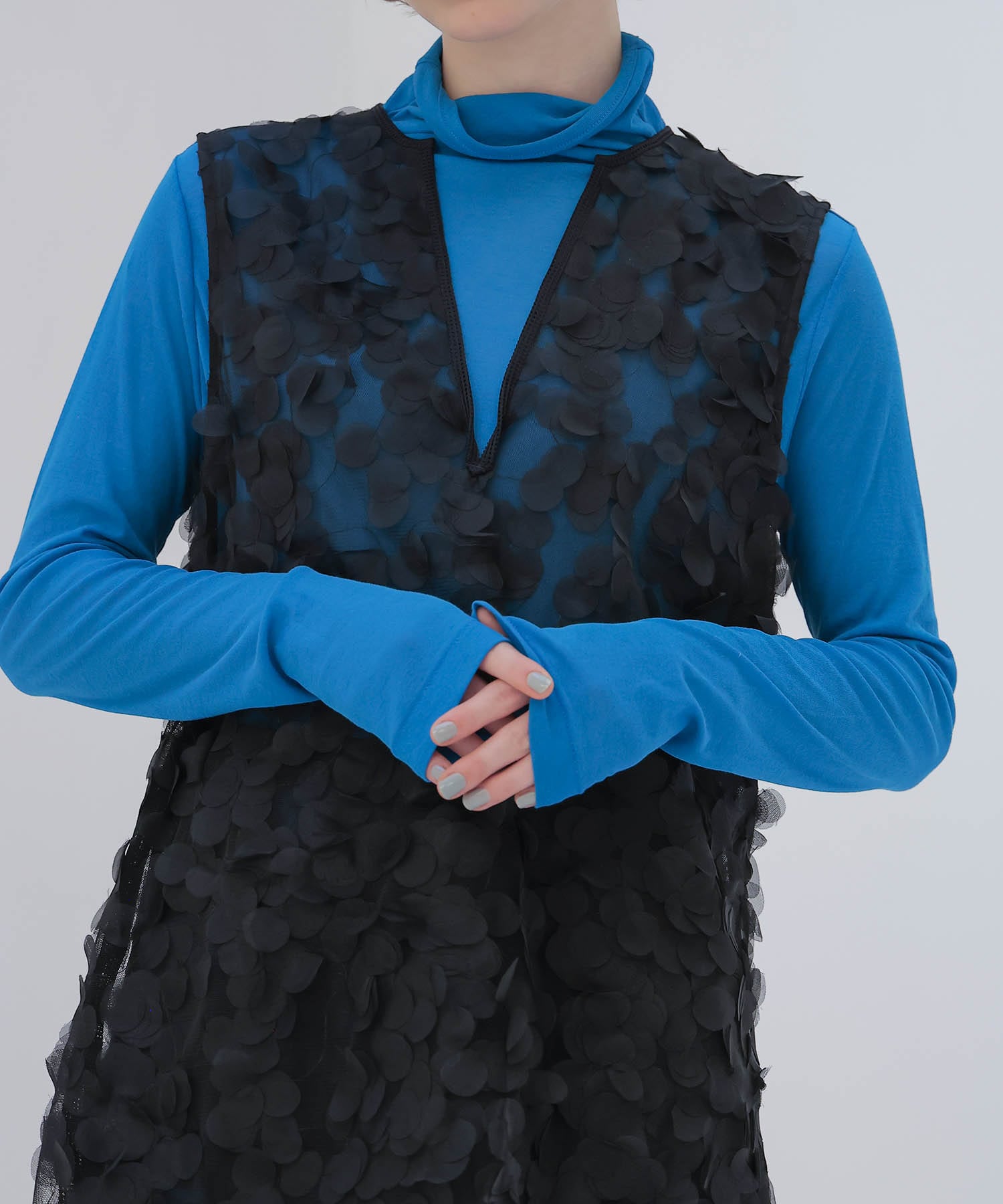 sheer high twist tunic dress