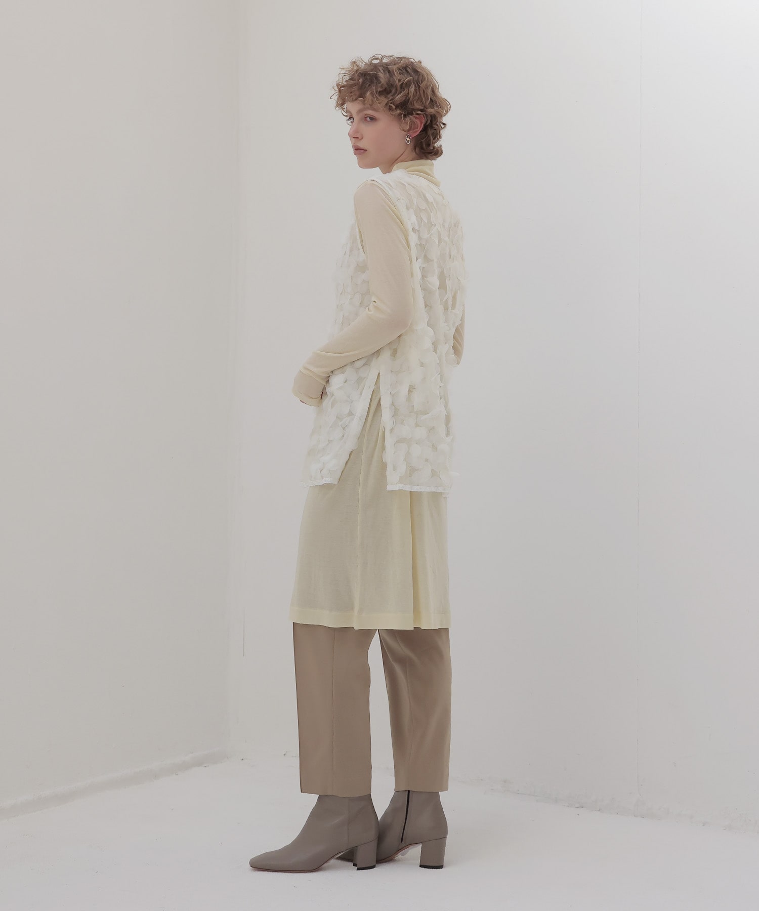 sheer high twist tunic dress