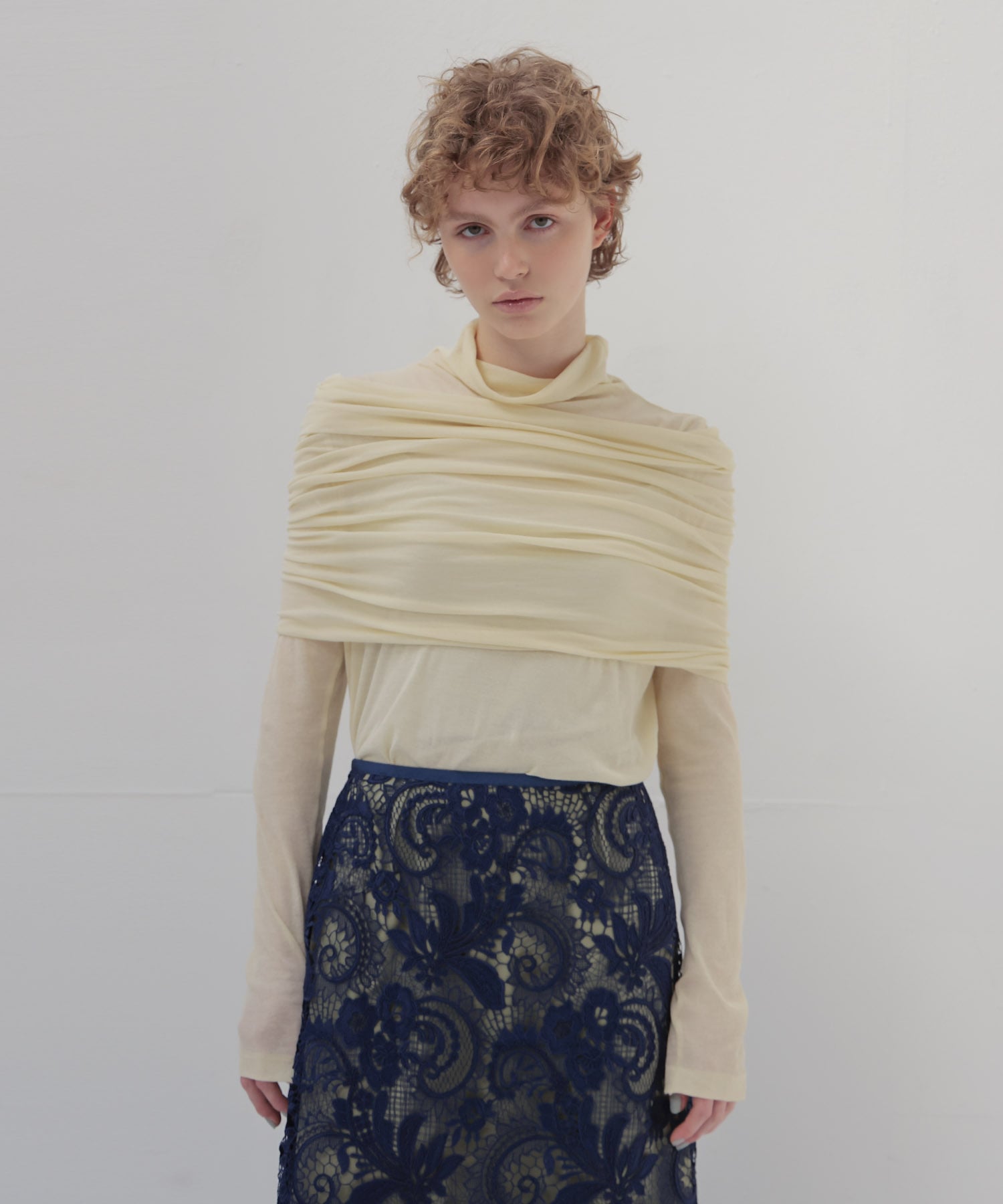 sheer high twist pullover