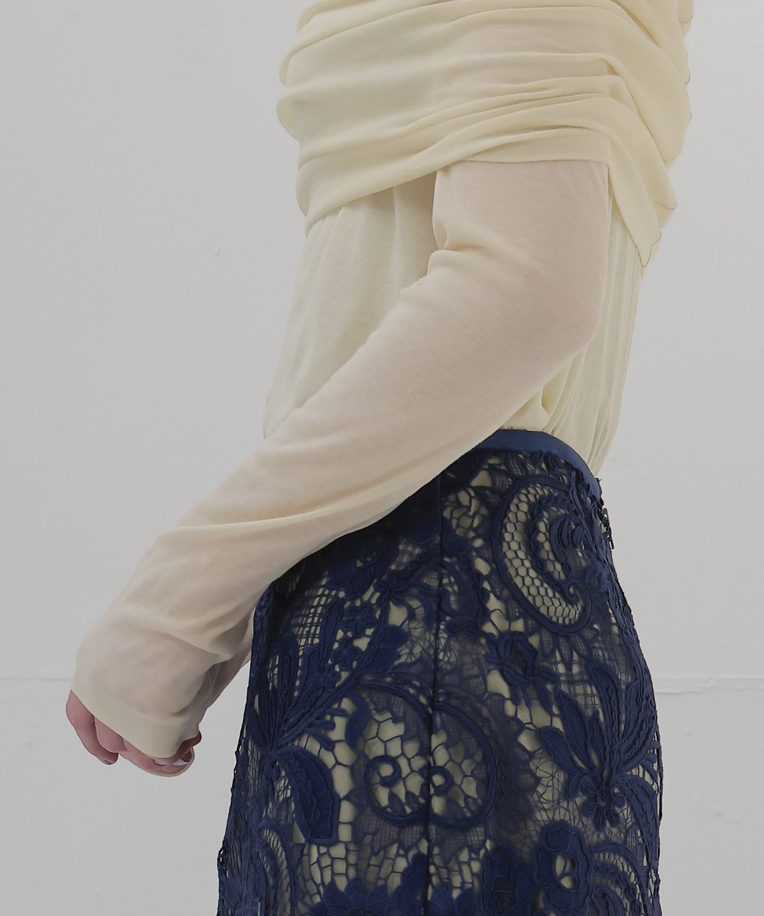 sheer high twist pullover
