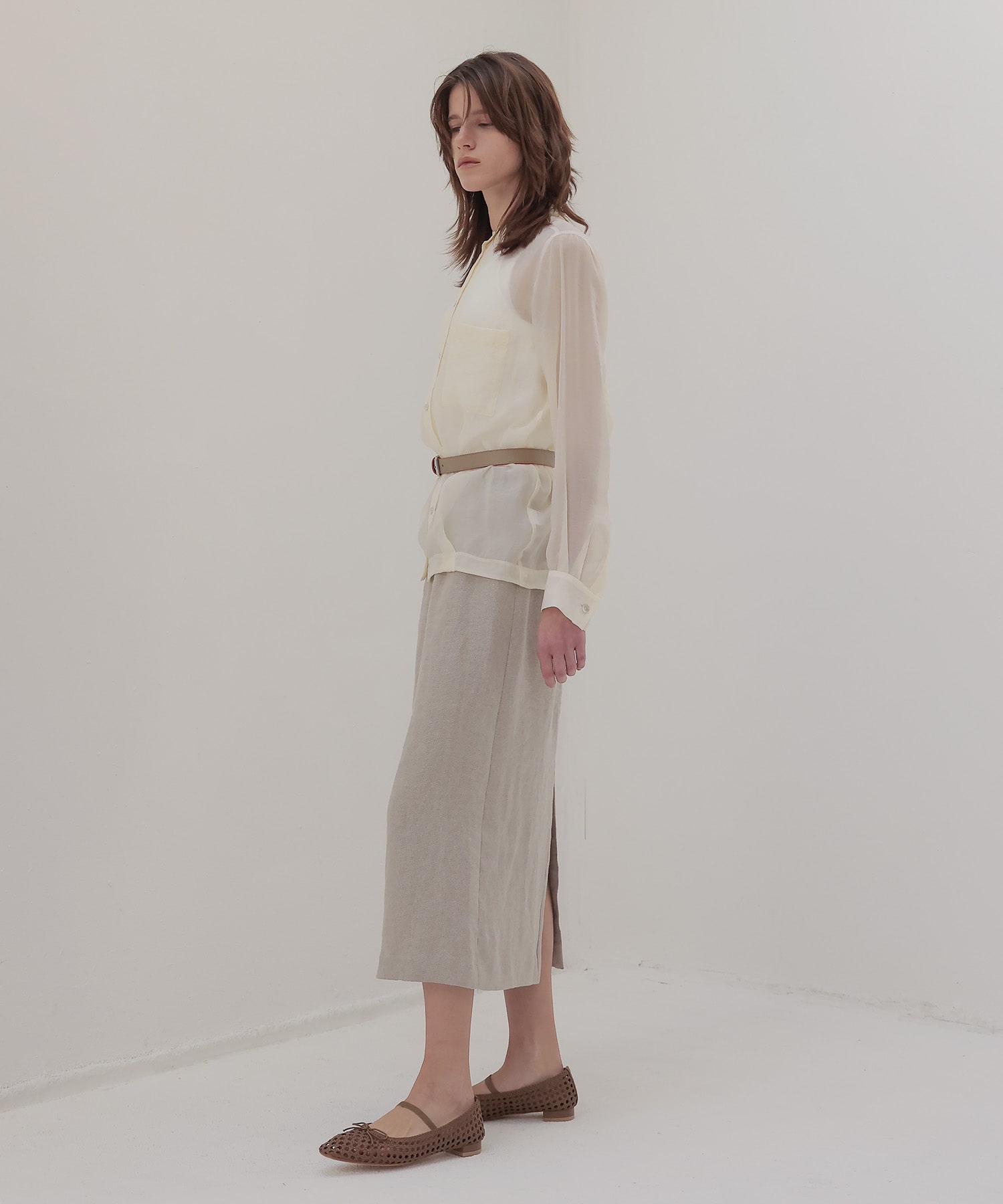soft bubble sheer shirt