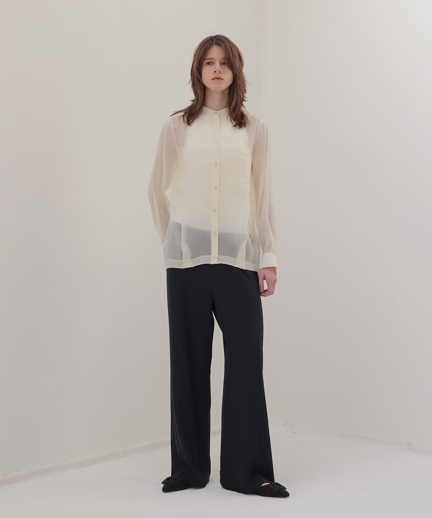 soft bubble sheer shirt