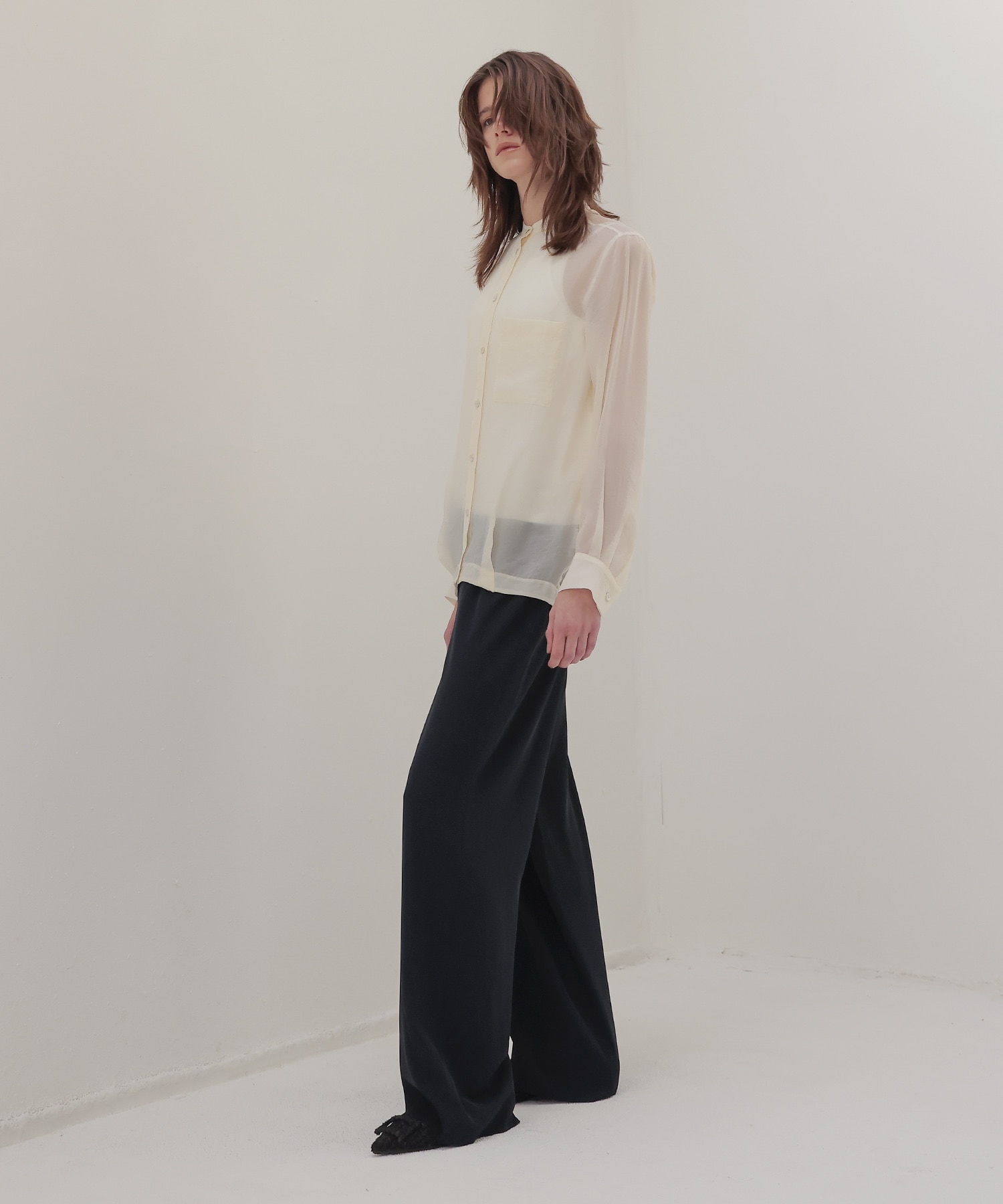 soft bubble sheer shirt