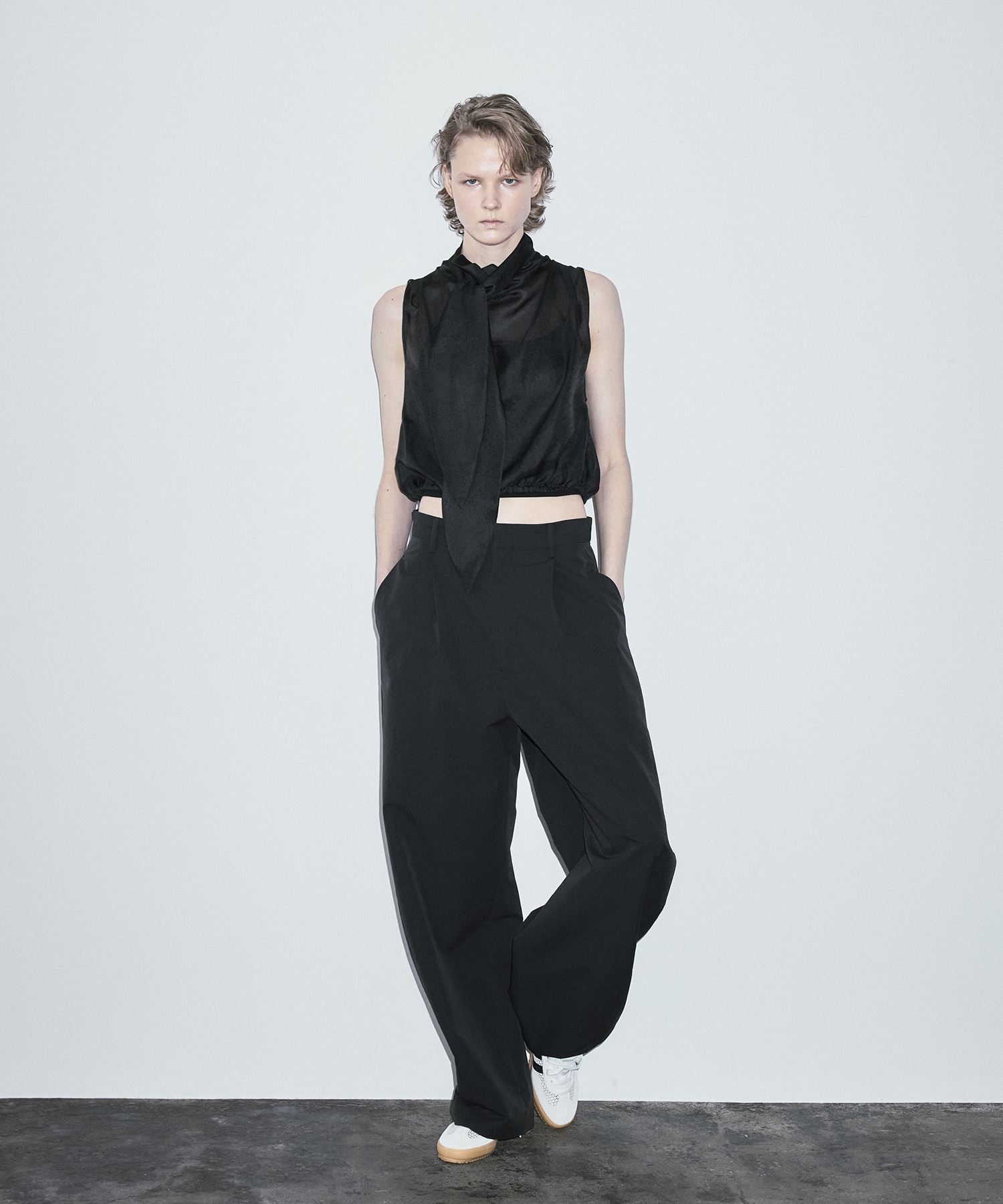 sheer soft tie pullover