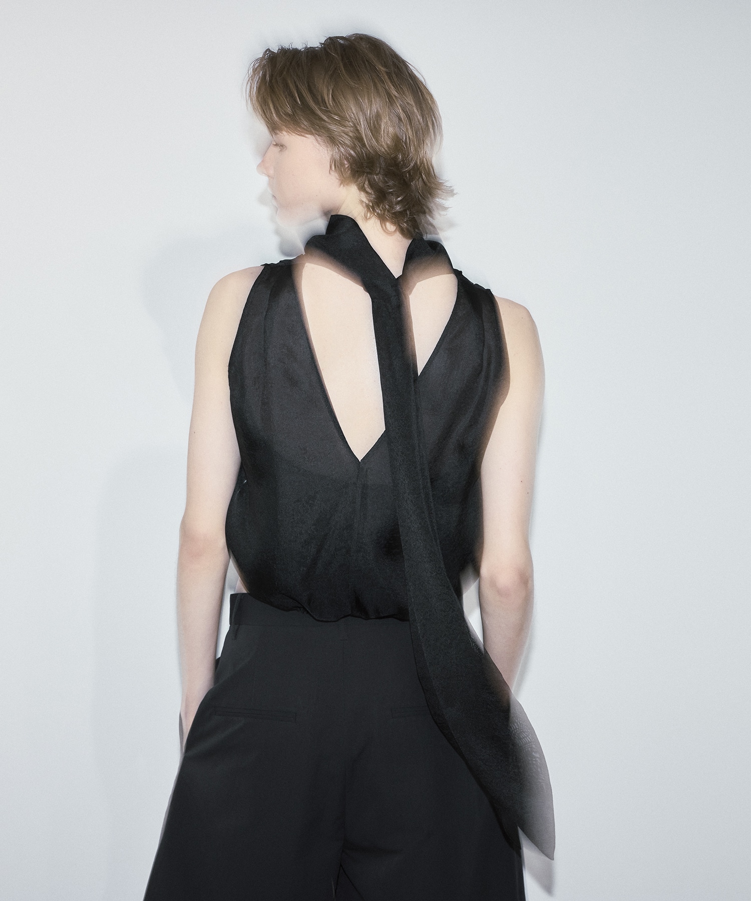 sheer soft tie pullover