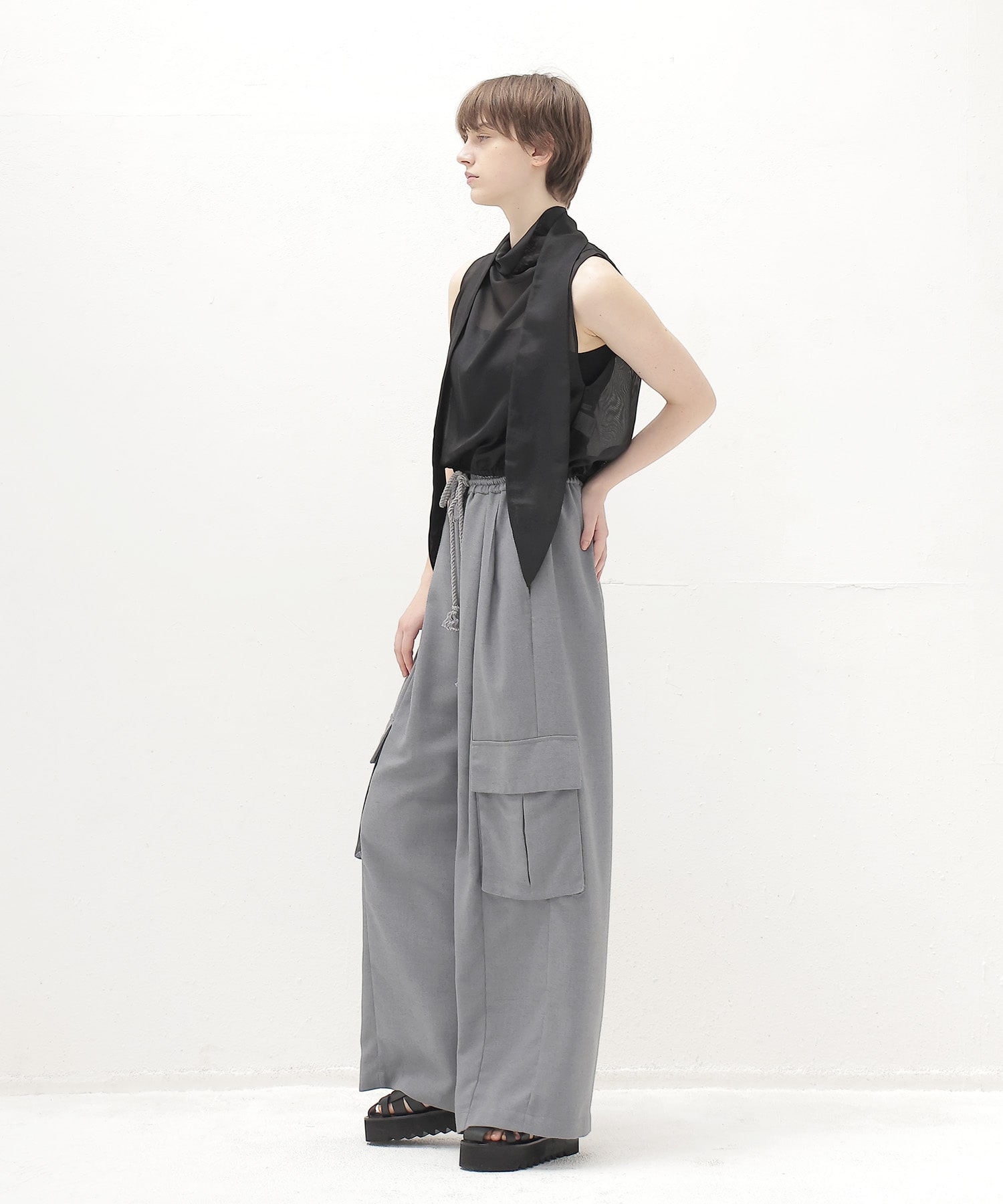 sheer soft tie pullover