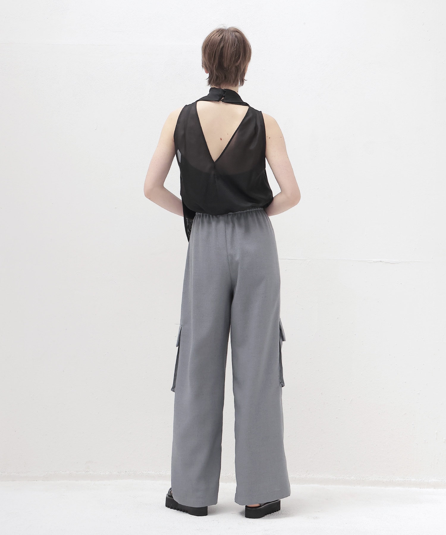 sheer soft tie pullover