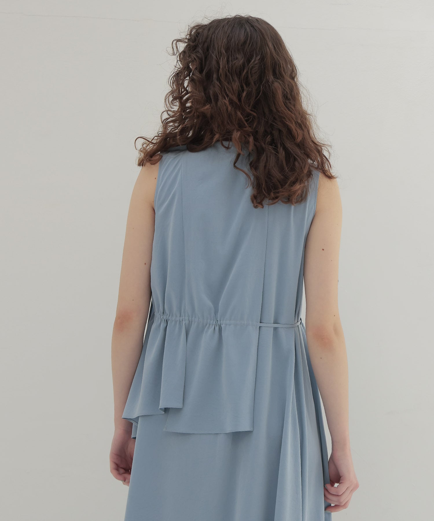silky acetate irregular layered dress