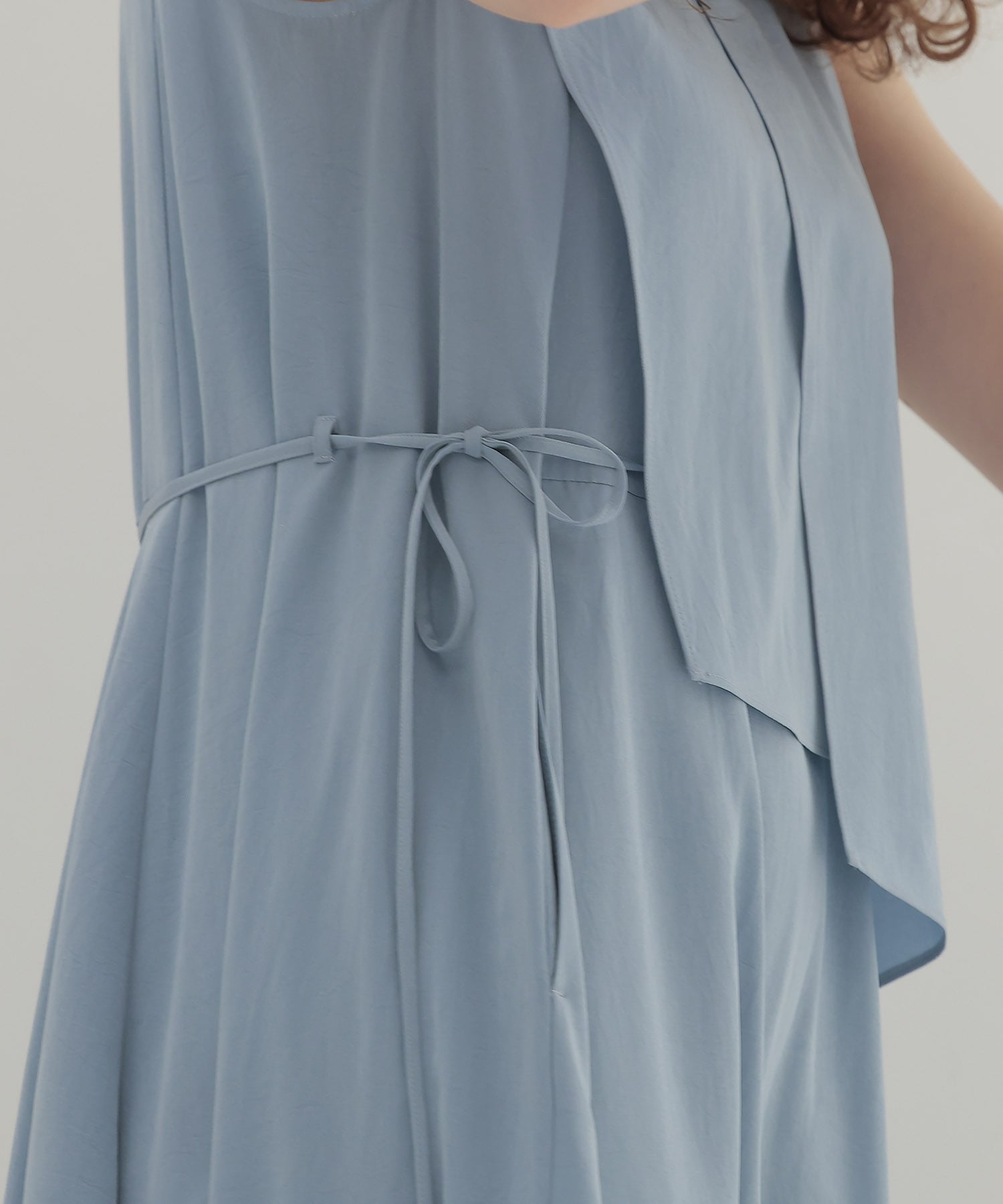 silky acetate irregular layered dress