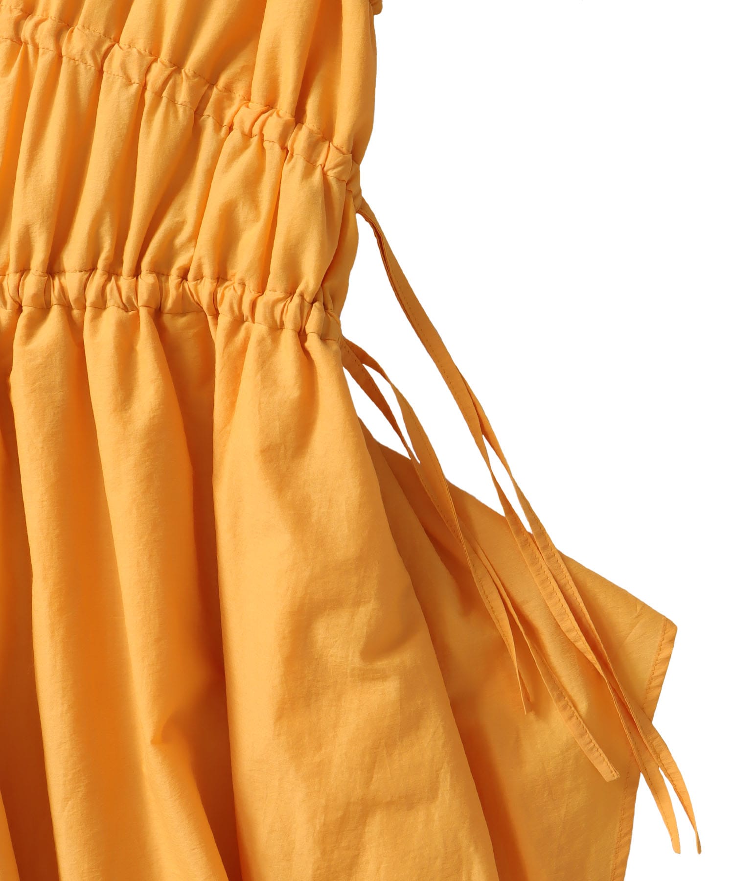 shirring irregular hem dress